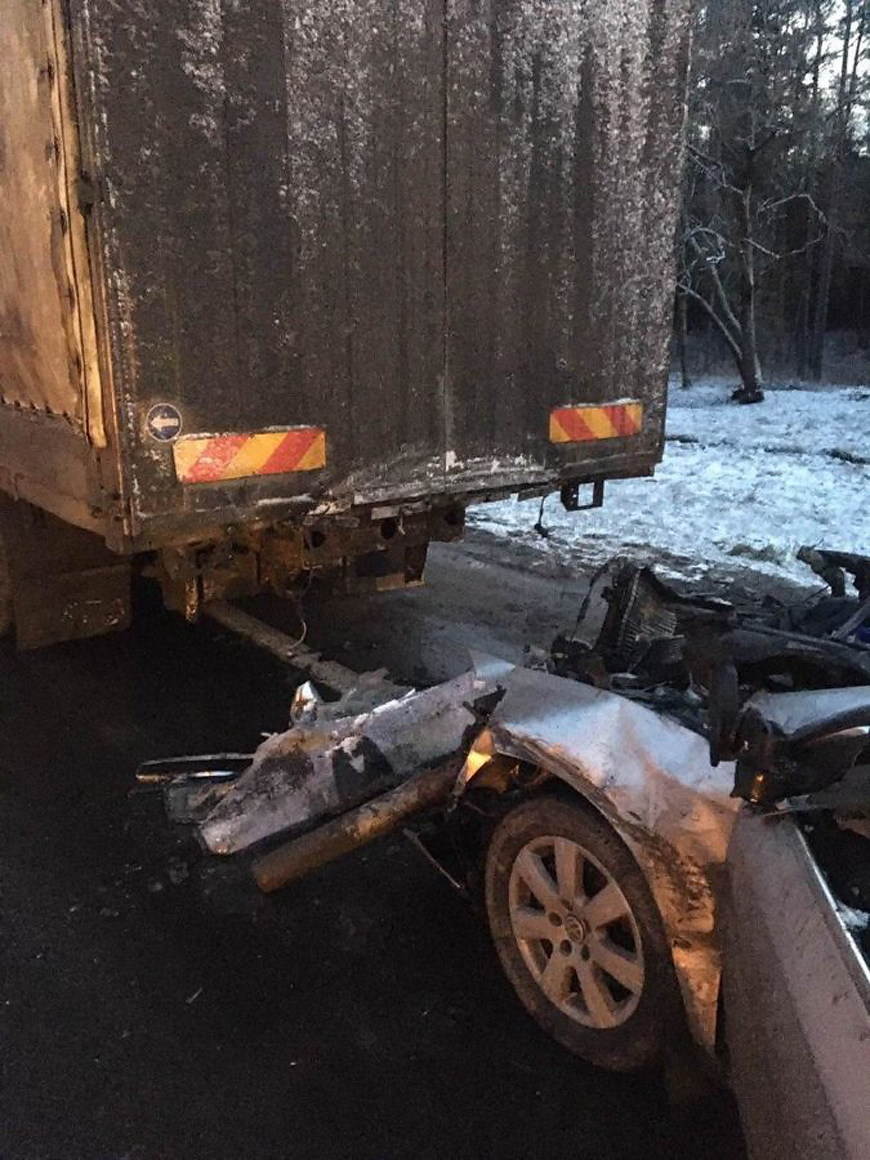 Near Minsk, a car collided with a truck - the driver died - Gai, Road accident, Minsk Oblast, Death, Longpost, Negative