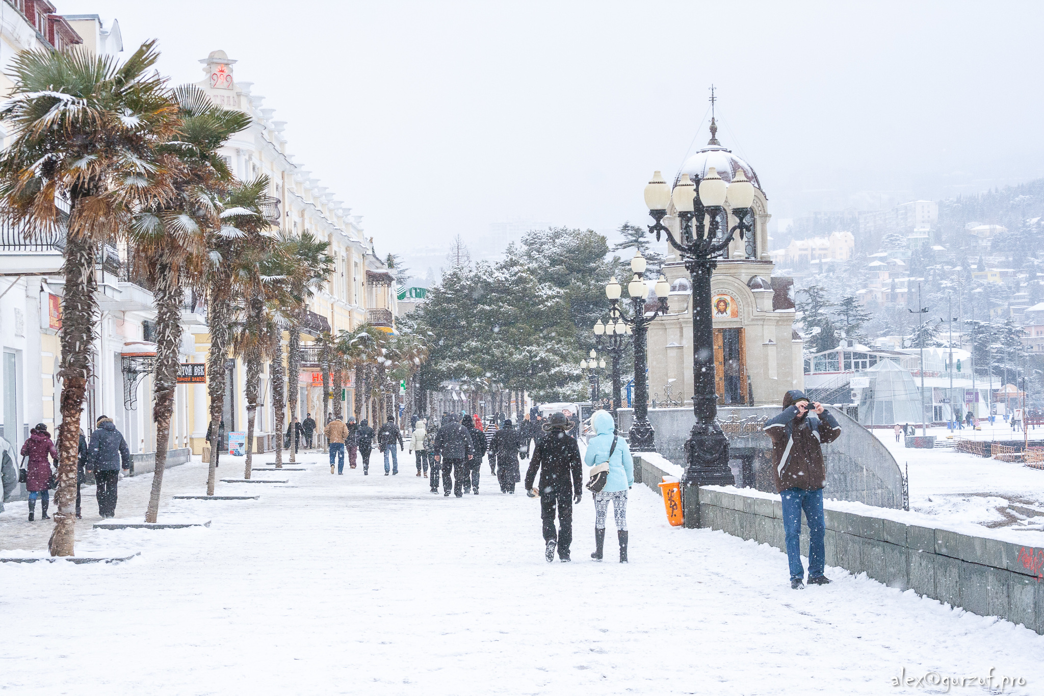 Winter in Yalta - My, Yalta, Crimea, Winter, Landscape, Snow, Longpost