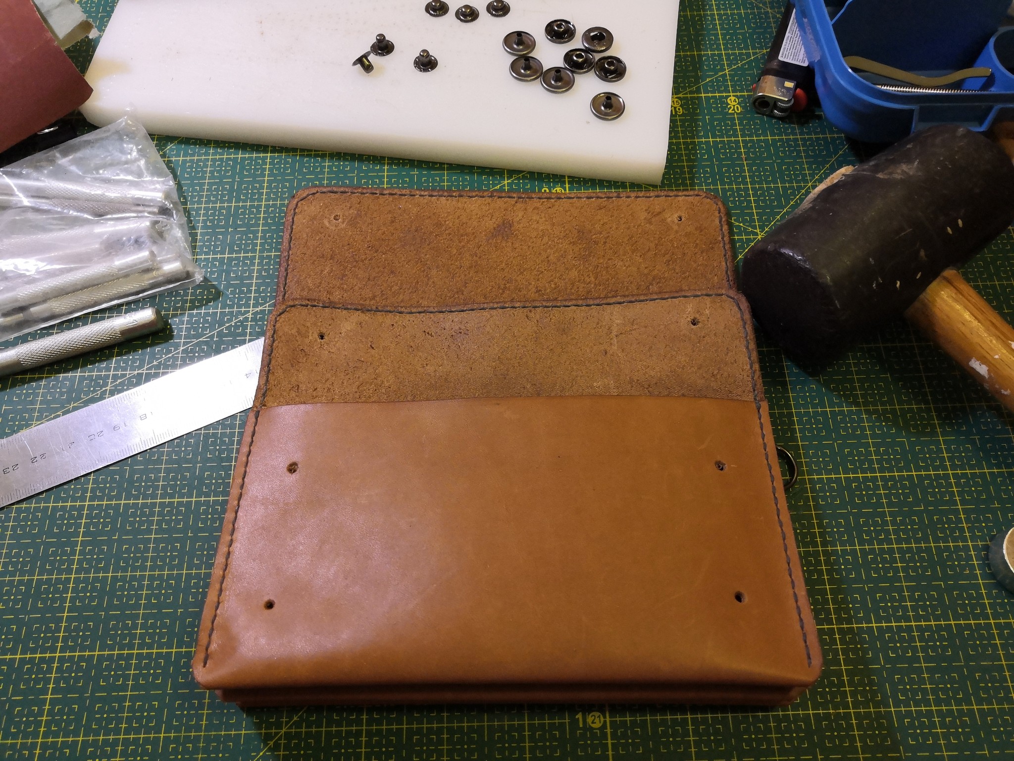 Leather wallet based on video, from the Salty Dog channel - My, Leather products, With your own hands, Wallet, Longpost, Leather craft