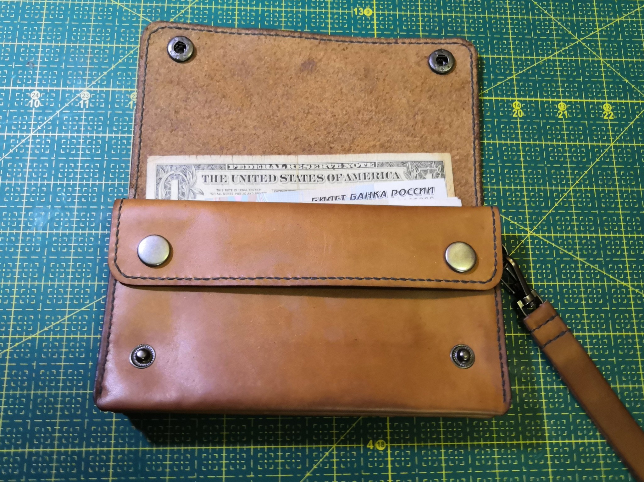 Leather wallet based on video, from the Salty Dog channel - My, Leather products, With your own hands, Wallet, Longpost, Leather craft