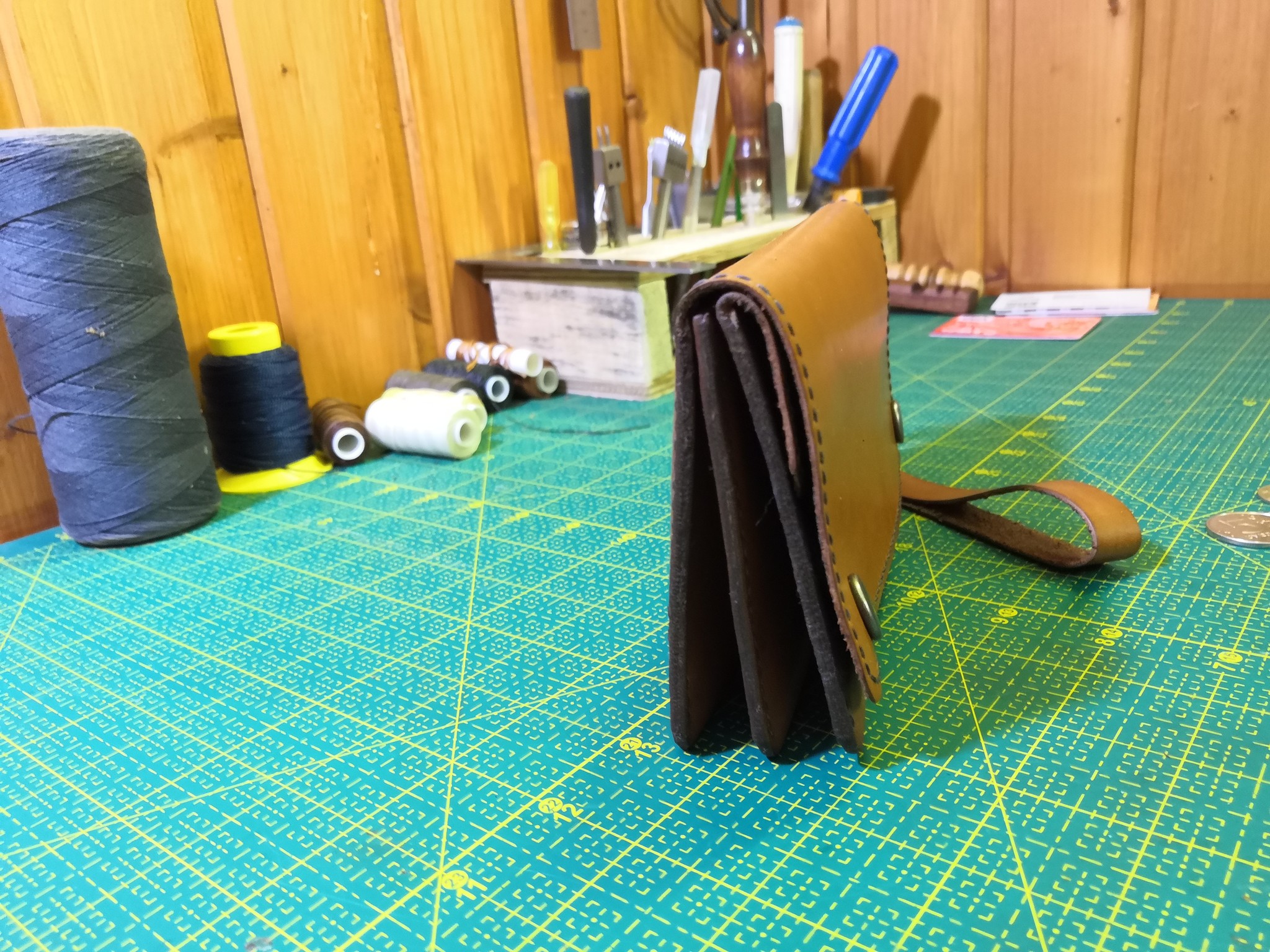 Leather wallet based on video, from the Salty Dog channel - My, Leather products, With your own hands, Wallet, Longpost, Leather craft