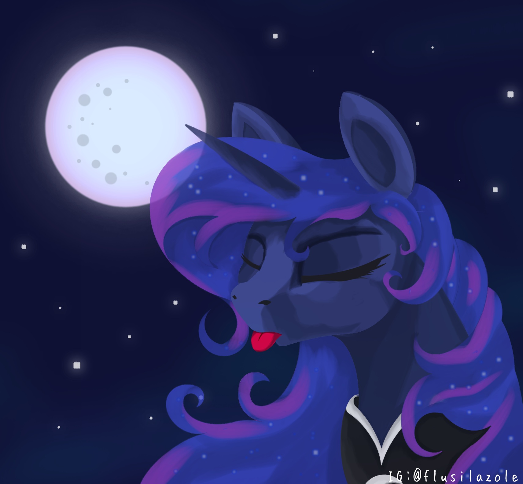 Her Lunarity performs an important ritual - My little pony, Princess luna, Blep