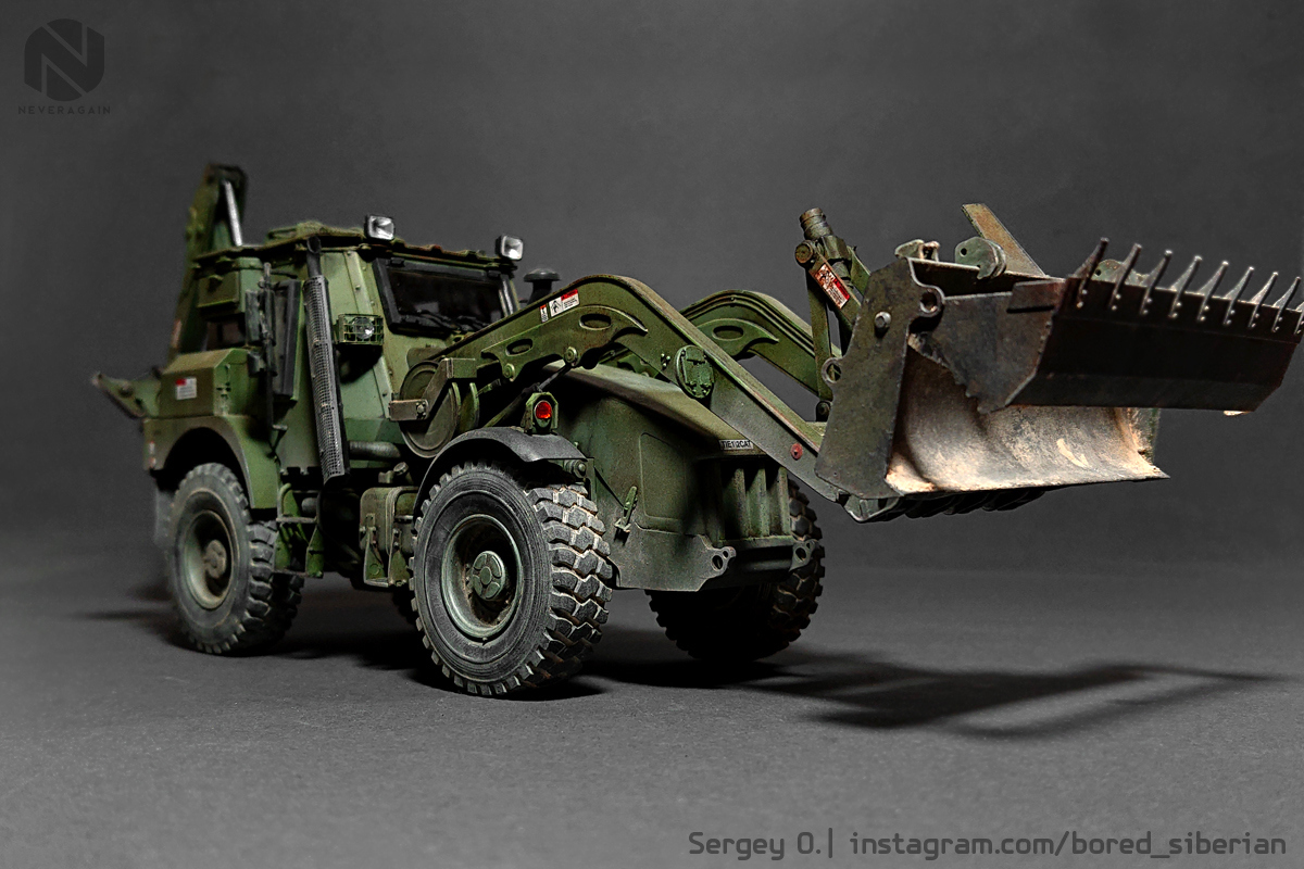 HMEE-1. Dig-leg on army allowances - My, Scale model, Stand modeling, Scale 1:35, Hobby, Tractor, US Army, Special equipment, Corps of Engineers, Longpost