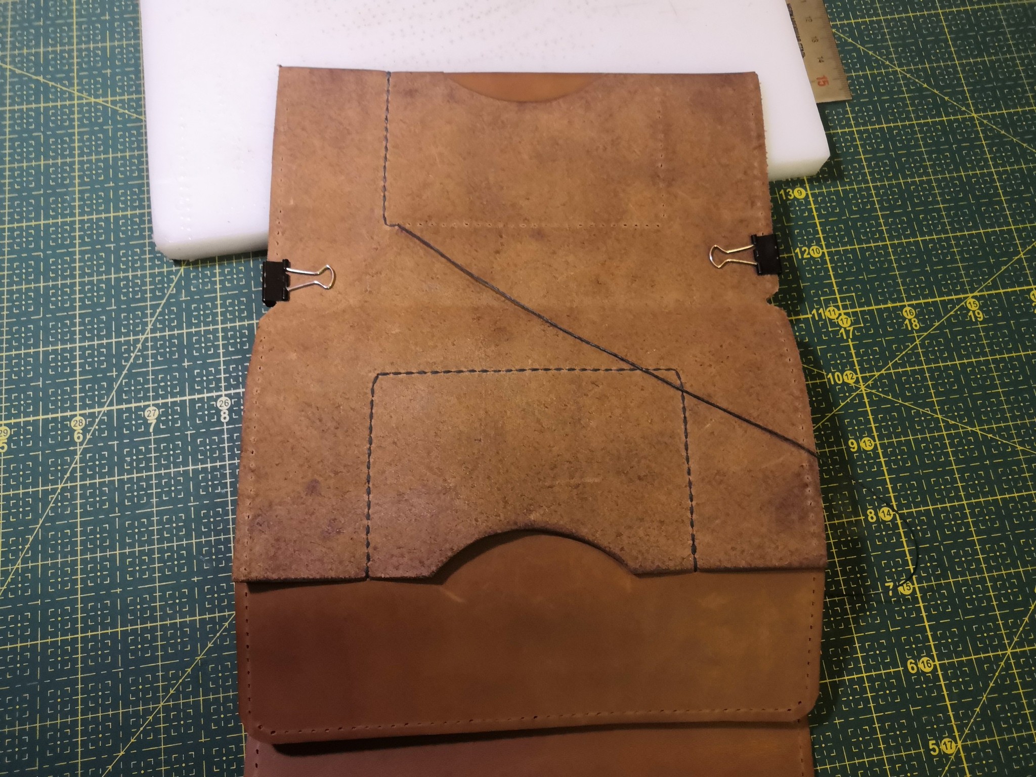 Leather wallet based on video, from the Salty Dog channel - My, Leather products, With your own hands, Wallet, Longpost, Leather craft