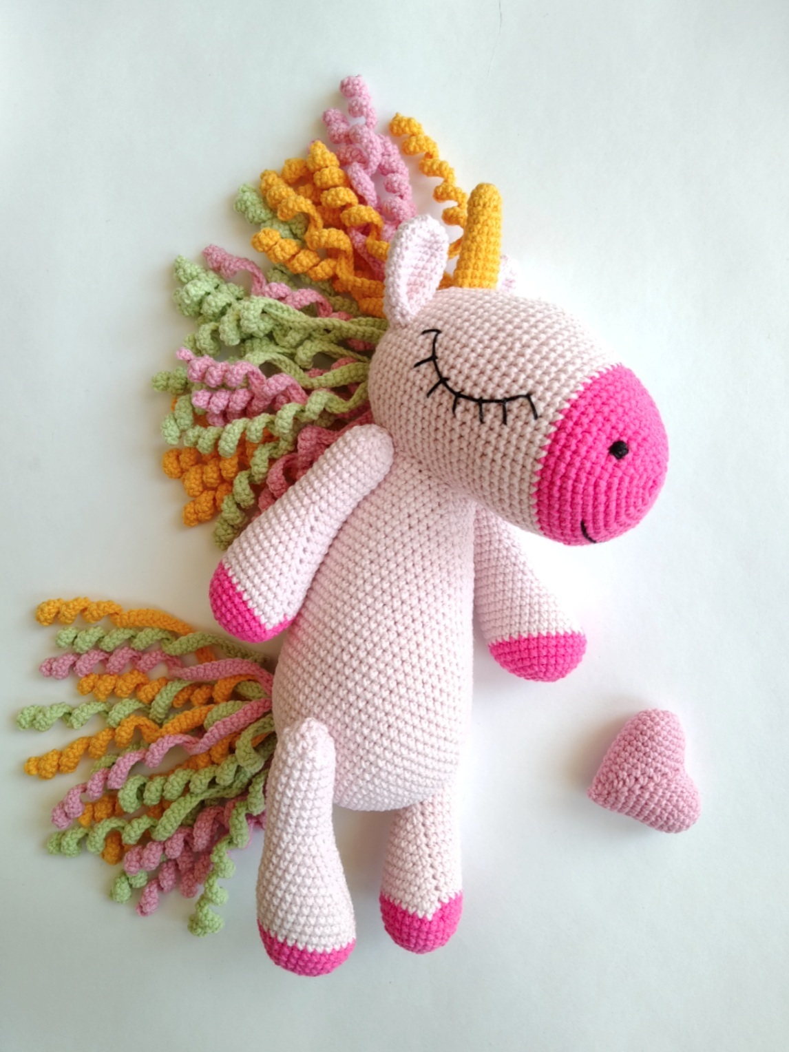 Konyashka - My, Needlework without process, Knitted toys, Toys, Unicorn, Knitting, Crochet, Longpost