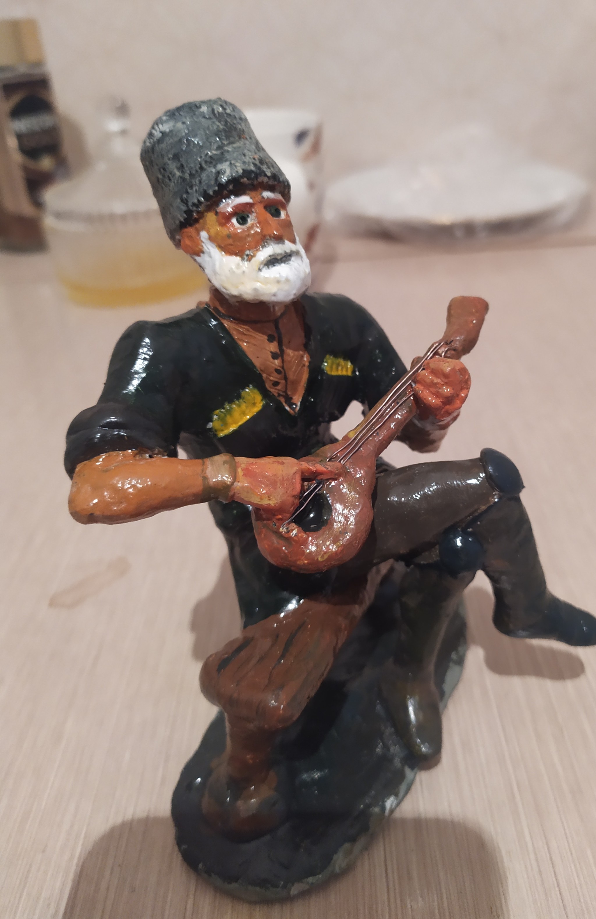 Ossetian balalaika player. Plasticine and acrylic paint - Sculpture, Ossetians, Ossetia, Plasticine, Лепка, Characters (edit), Balalaika, Hobby, Video, Longpost