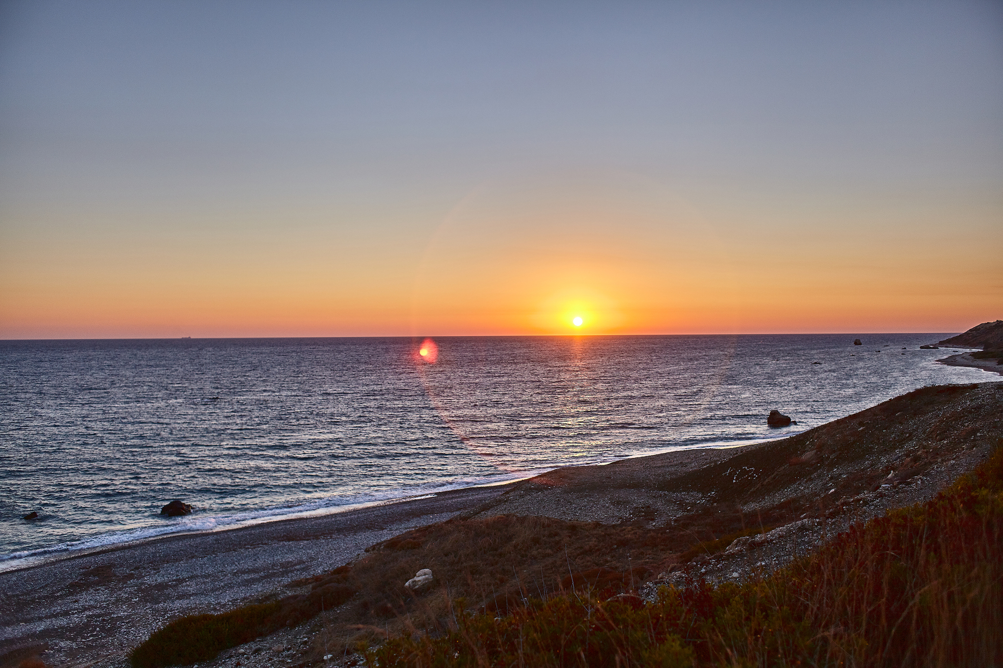 Sky, sea and earth - My, Canon, Sea, The photo, Cyprus, Beach, Sunset, Nature