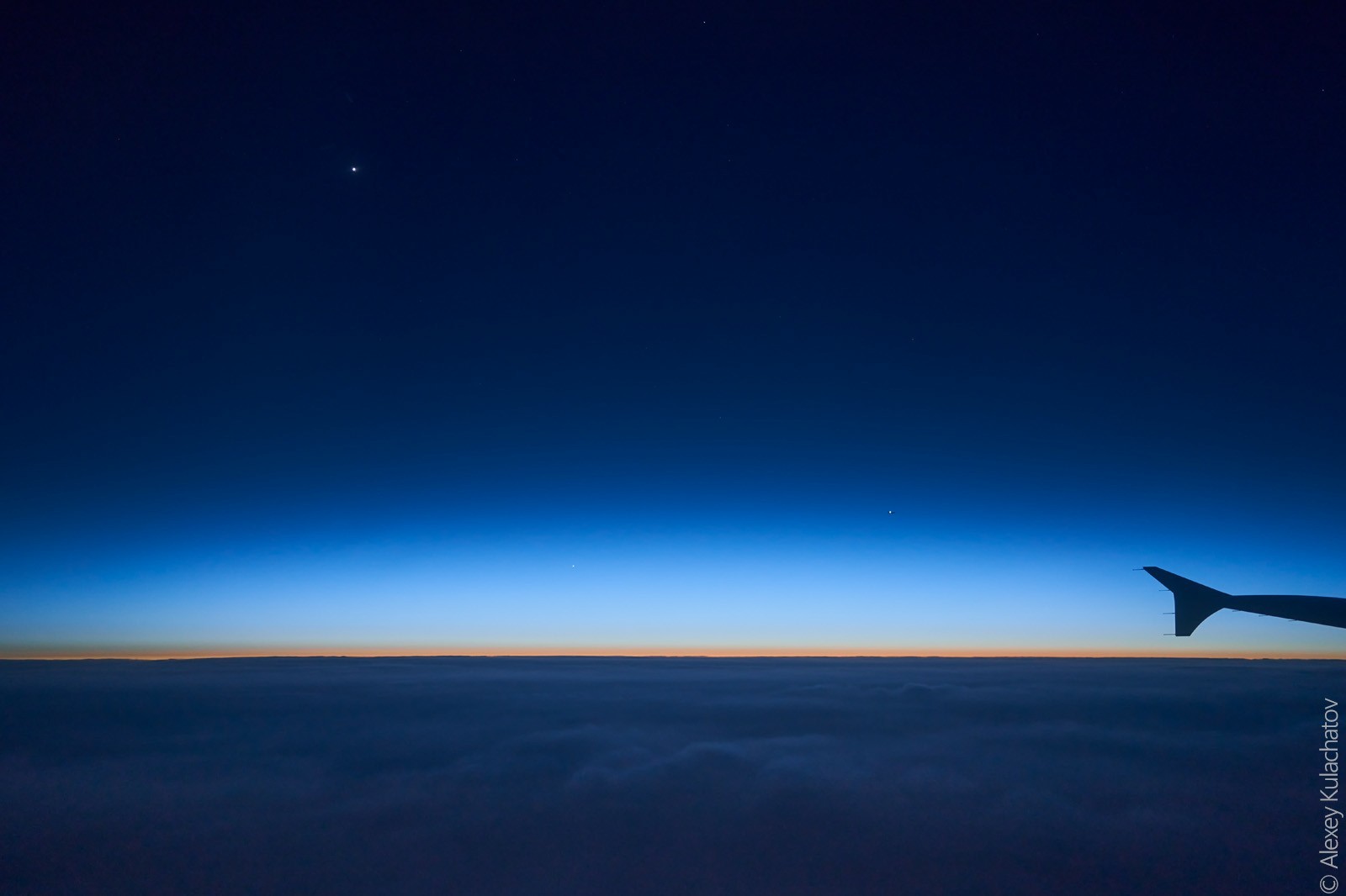 Venus, Mercury and an airplane from an airplane window - My, Astronomy, View from the plane