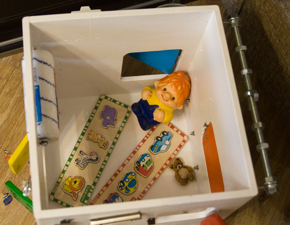 Busybox for nephew - My, Needlework with process, Plywood, Toys, With your own hands, Longpost, Busyboard