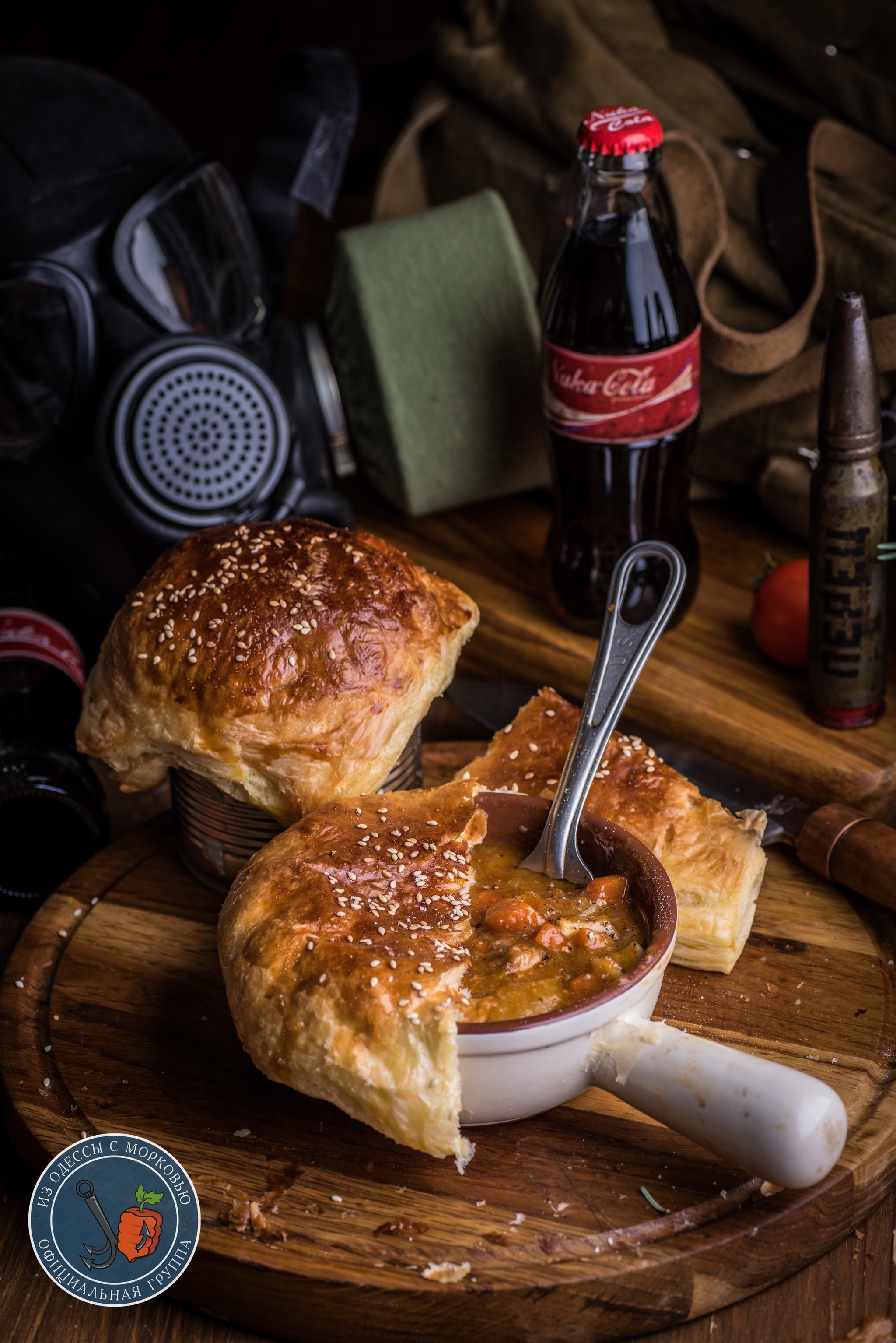 Wellingham Deathclaw Pork pot pies. Meat stew with vegetables and puff pastry. Universe: Fallout - My, From Odessa with carrots, Fallout, Recipe, Cooking, The photo, Food, Longpost