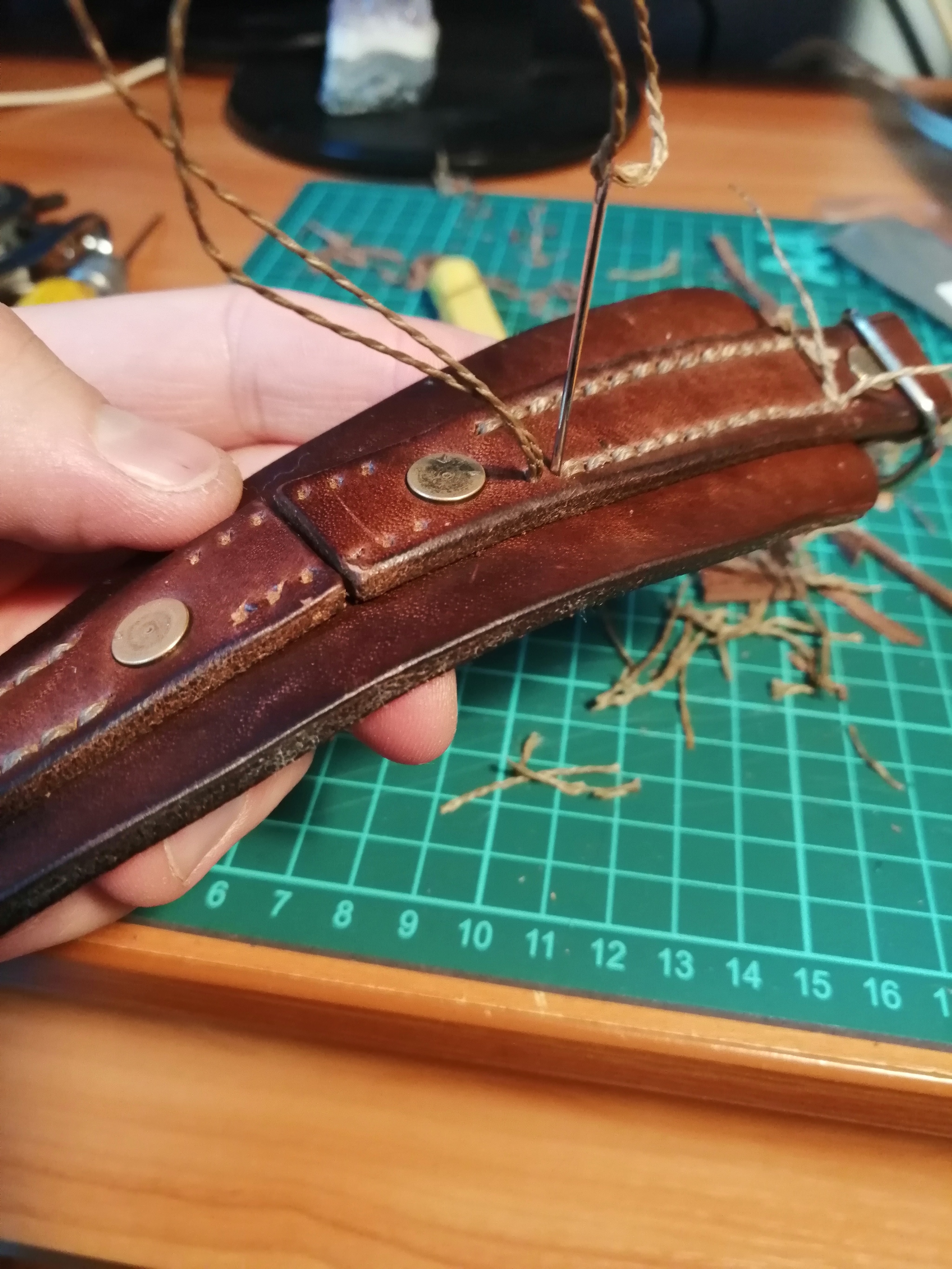 Men's bracelet made of thick leather - My, Leather products, Fantasy, Lord of the Rings, Tolkien, Longpost