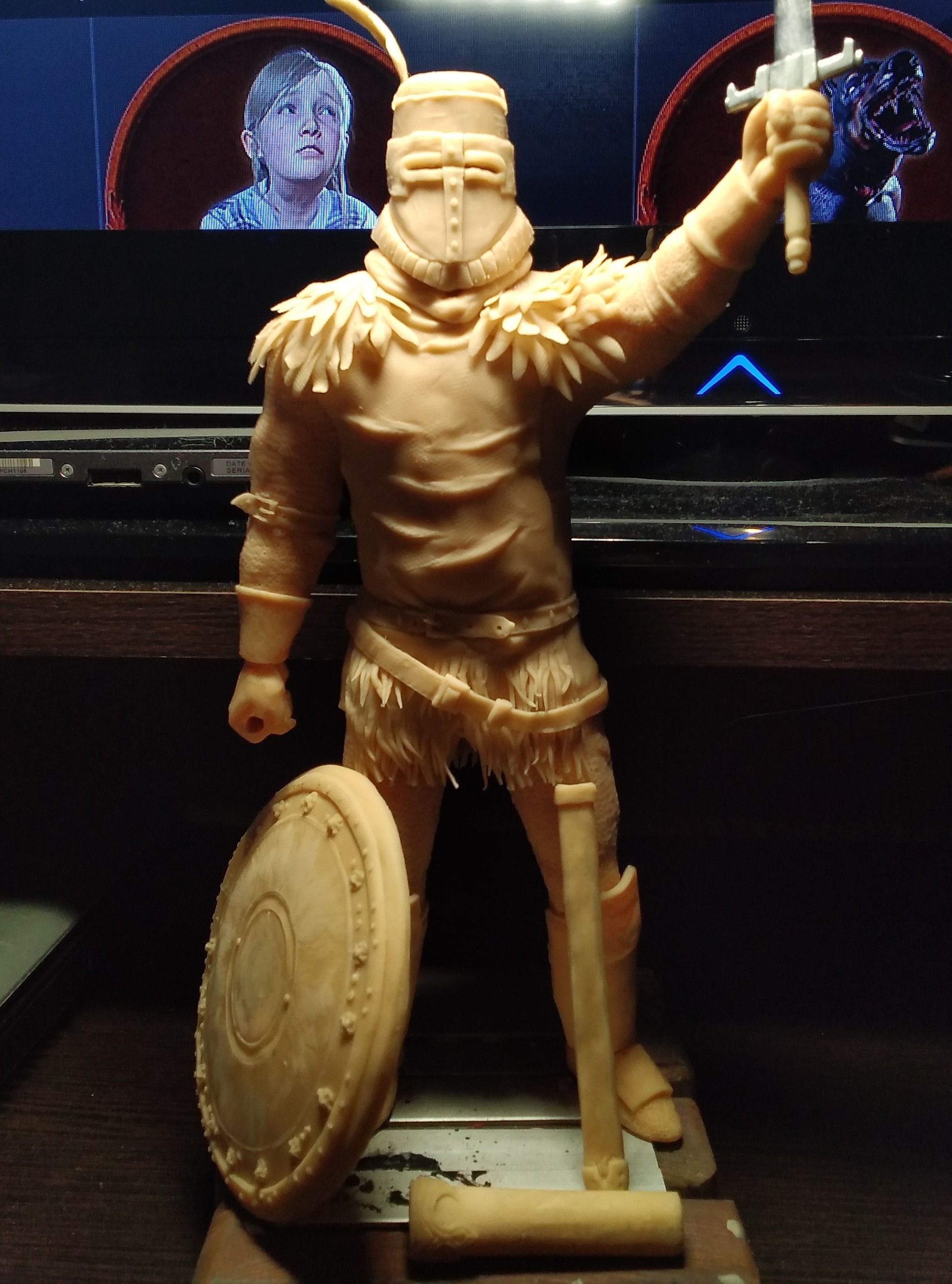 Soler of Astora - My, Polymer clay, Dark souls, Figurines, Longpost, Needlework without process, Solaire of astora