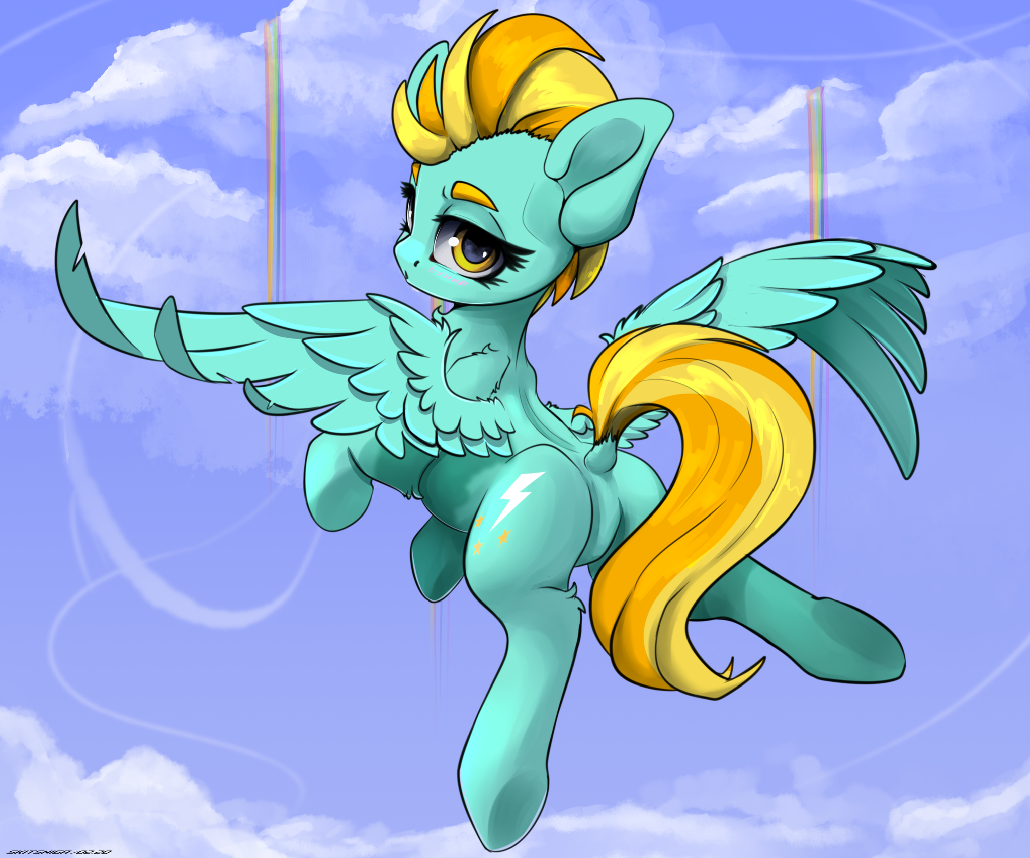 Green flying plot - My little pony, PonyArt, Lightning dust, Skitsroom