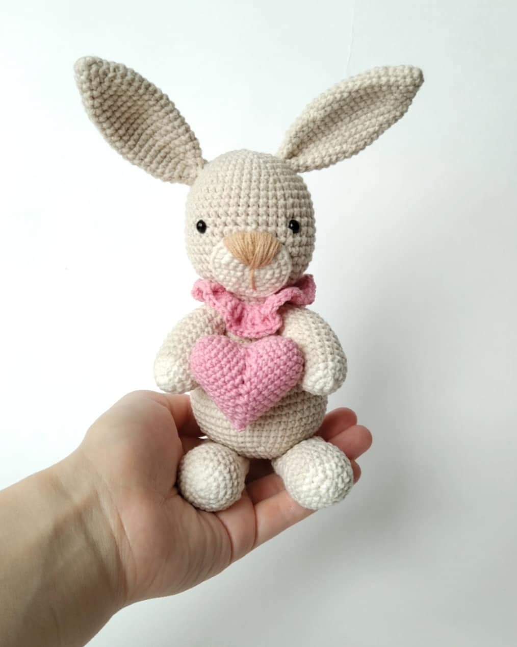 Valentine Bunny - My, Handmade, Needlework without process, Needlework, Knitting, Crochet, Soft toy, Toys, Longpost