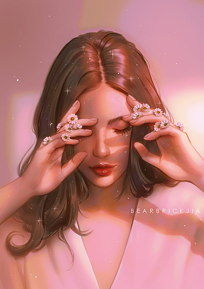 Lie To Me - Art, Drawing, Girls, Chamomile, Karmen Loh, Artstation