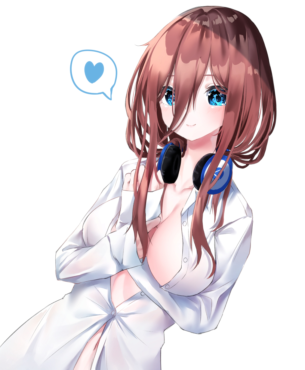 Nakano Miku - NSFW, Anime art, Anime, The Quintessential Quintuplets, Gotoubun no hanayome, Nakano miku, Breast, Bra, Longpost