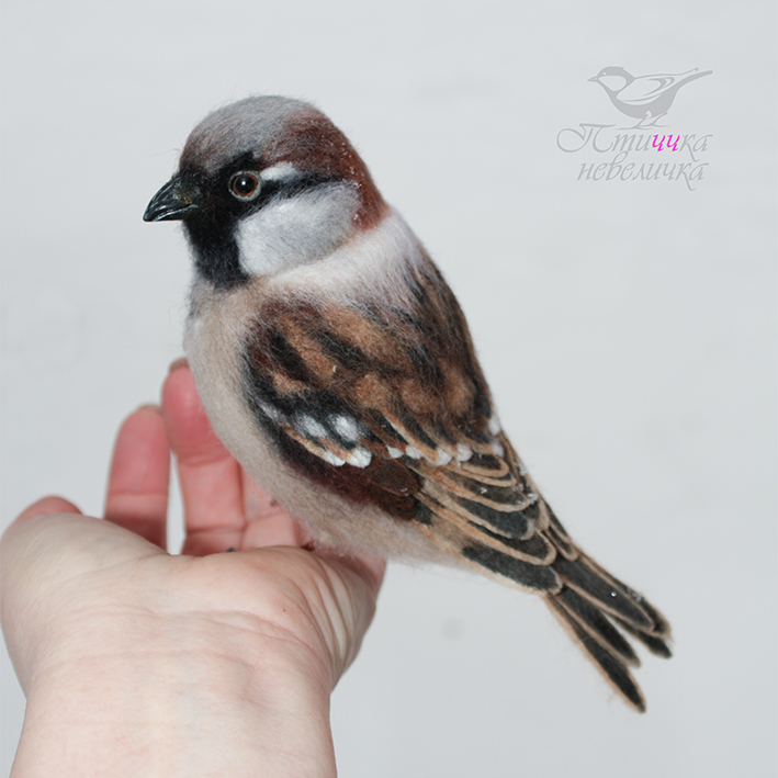 House sparrow. Dry felting - My, Needlework without process, Dry felting, Creation, Needlework, Author's toy, Wallow, Craft, Longpost