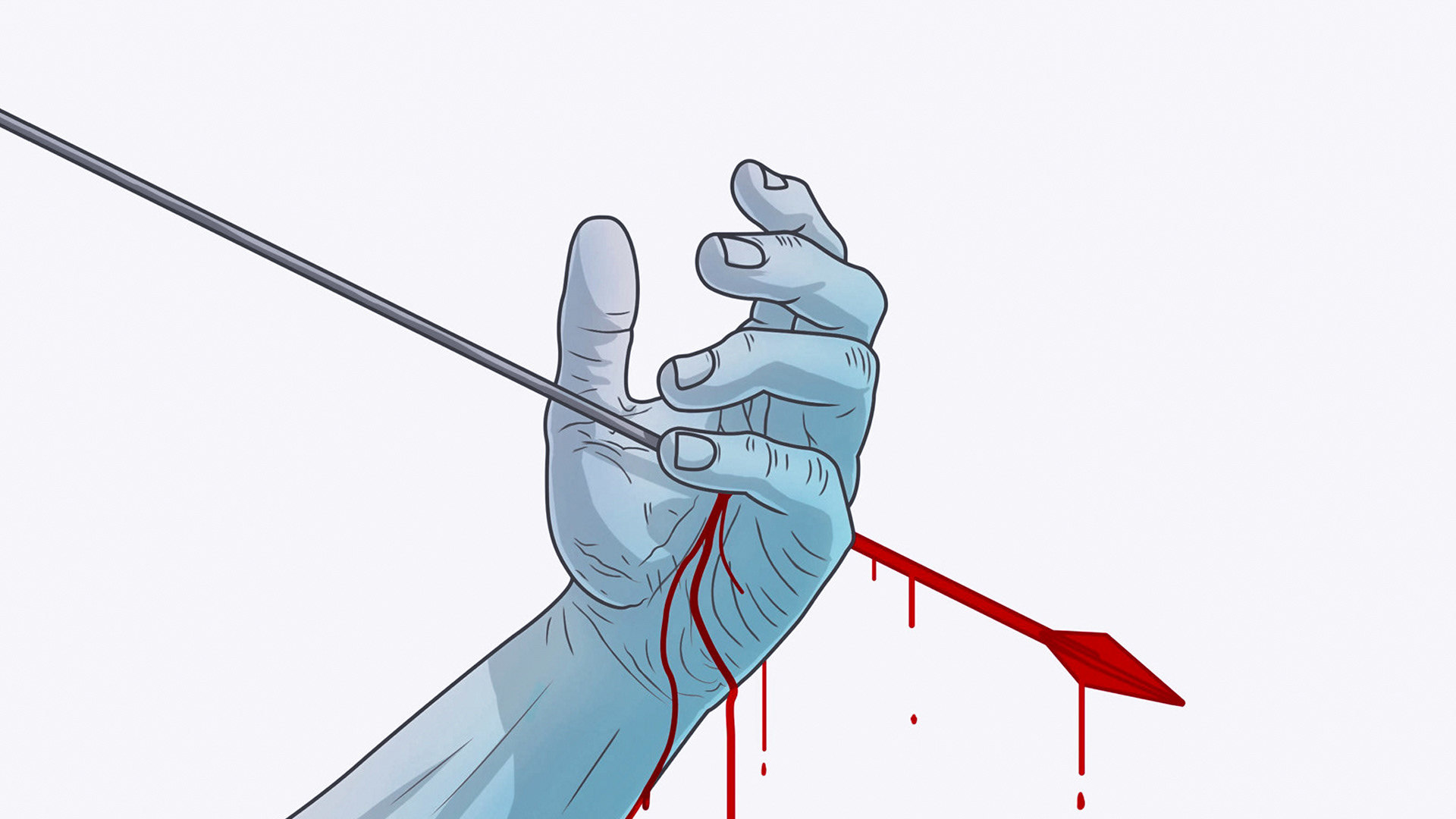 Struck by an arrow - My, Art, Drawing, Illustrations, Hand, Arrow, Pain