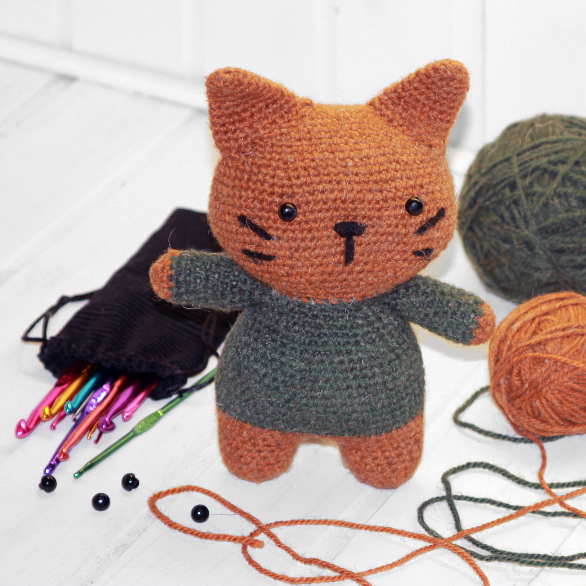 plump pumpkin - My, Knitting, Crochet, Amigurumi, cat