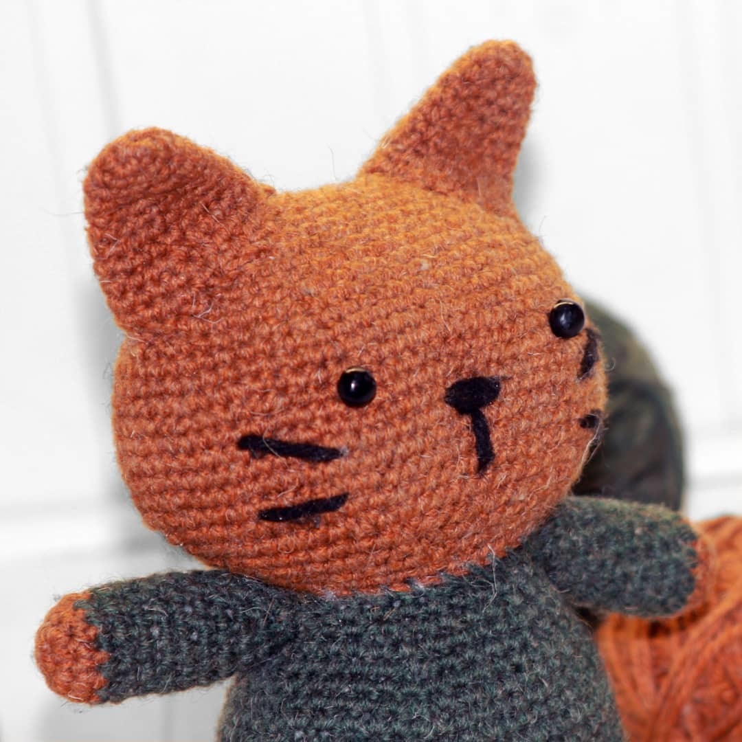 plump pumpkin - My, Knitting, Crochet, Amigurumi, cat