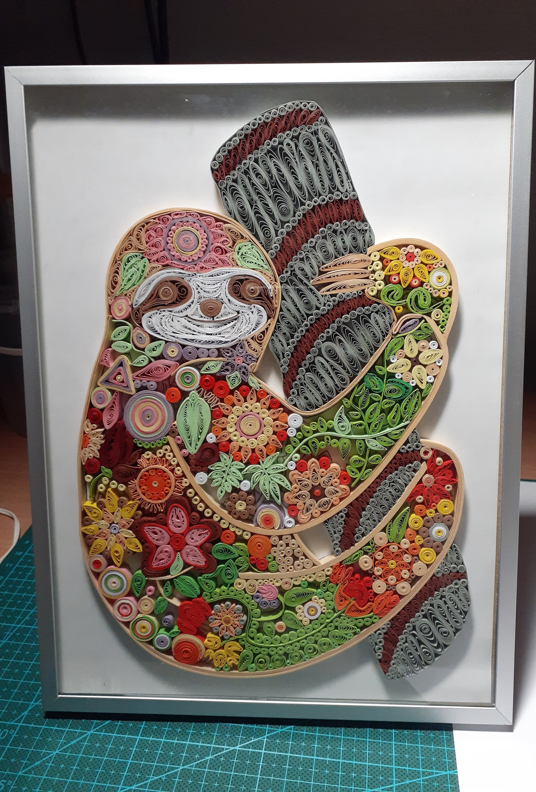 My spirit animal :D - My, quilling, Needlework with process, Sloth, Longpost