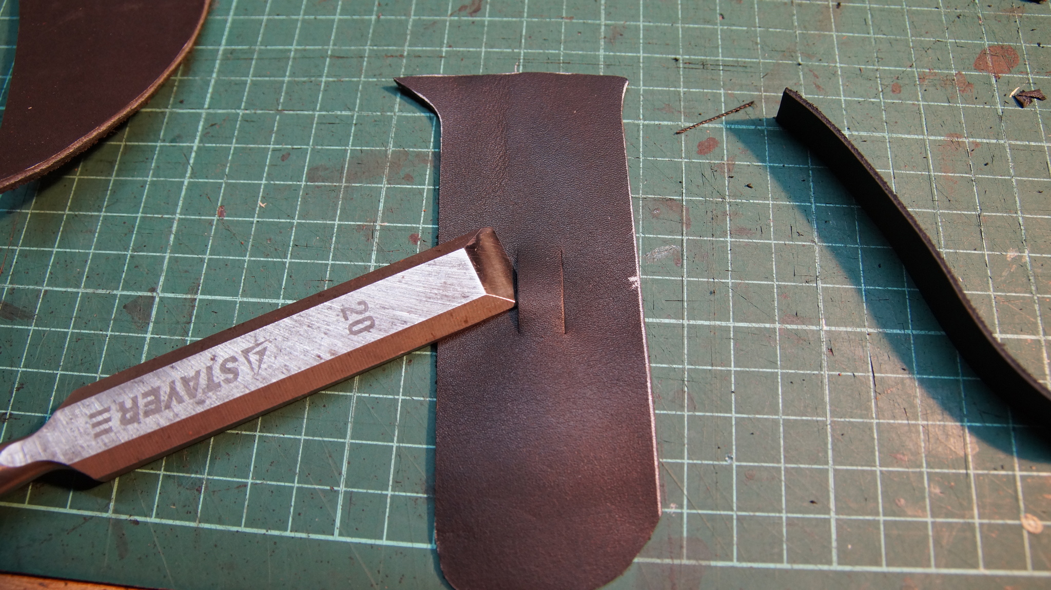 Sheaths or pimples? ACNE! Part one - My, Sheath, Leather, Knife, Saddle seam, Piercer, Needlework with process, Longpost