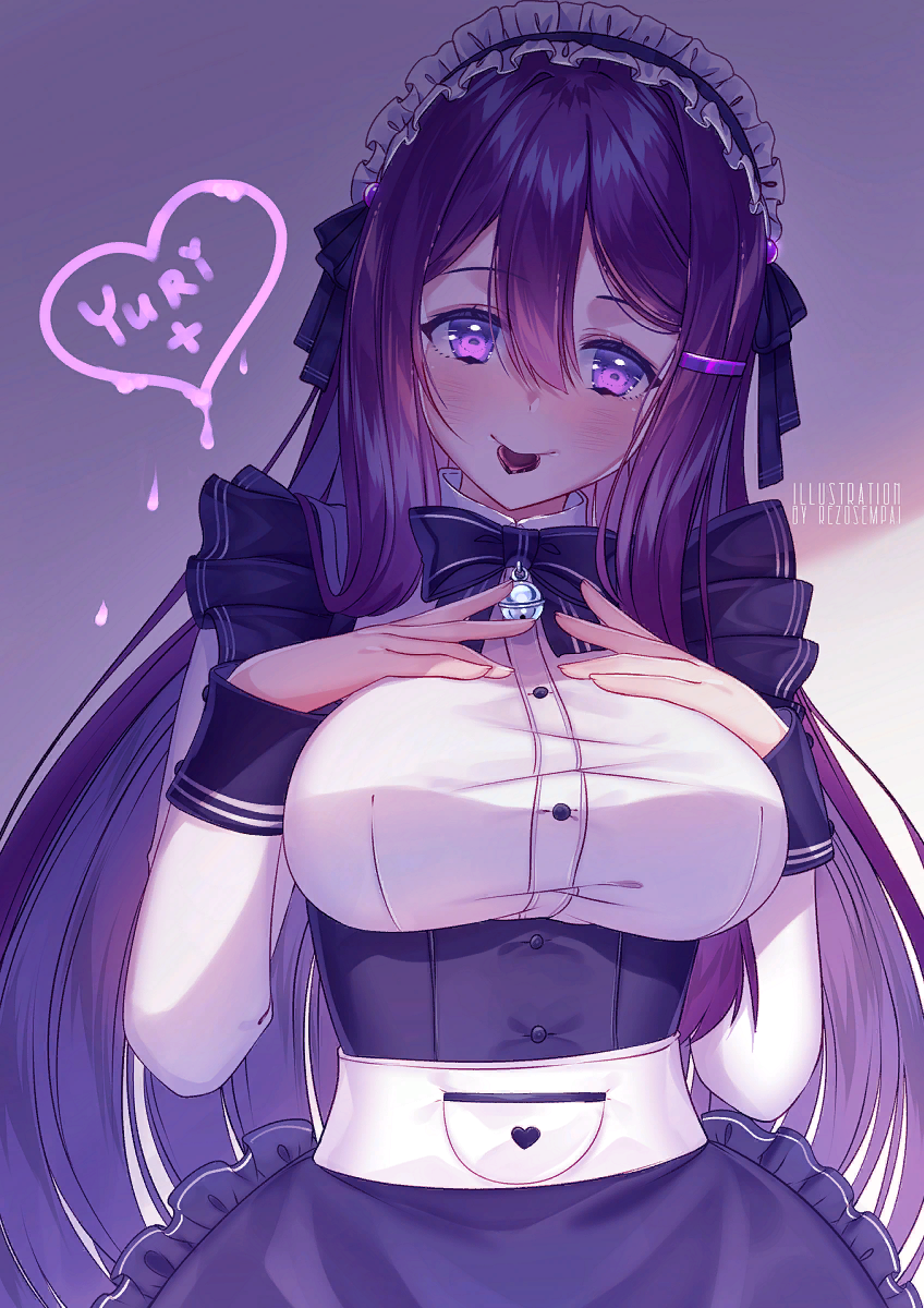 Maid Yuri - Doki Doki Literature Club, Yuri DDLC, Anime Art, Визуальная новелла, Rezosempai