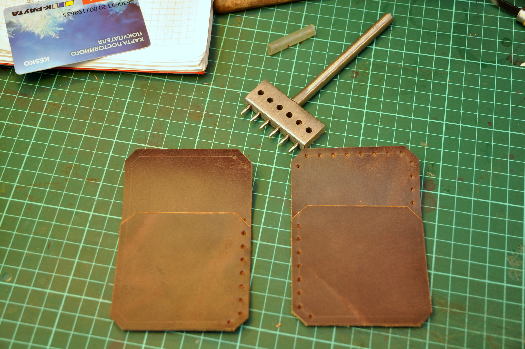 Making a slightly strange wallet - My, Handmade, Leather, Wallet, With your own hands, Longpost