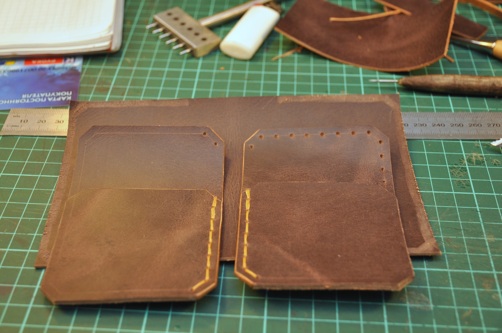 Making a slightly strange wallet - My, Handmade, Leather, Wallet, With your own hands, Longpost