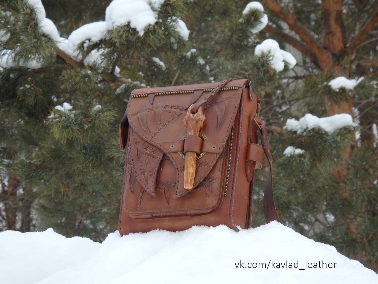 Bag Kambori - My, Leather products, Handmade, Needlework without process, Longpost