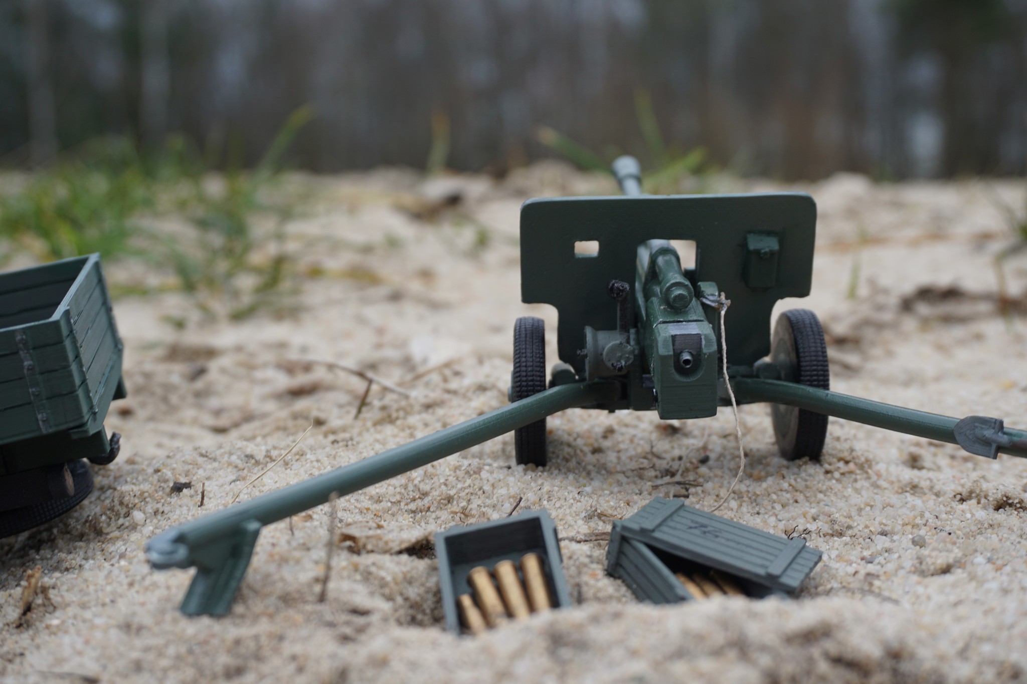 Lorry and ZiS-3 firing cannon on a 3D printer - My, Zis-3, Cannon, Semi-and-a-half, Gaz-Aa, Seal, Video, Longpost