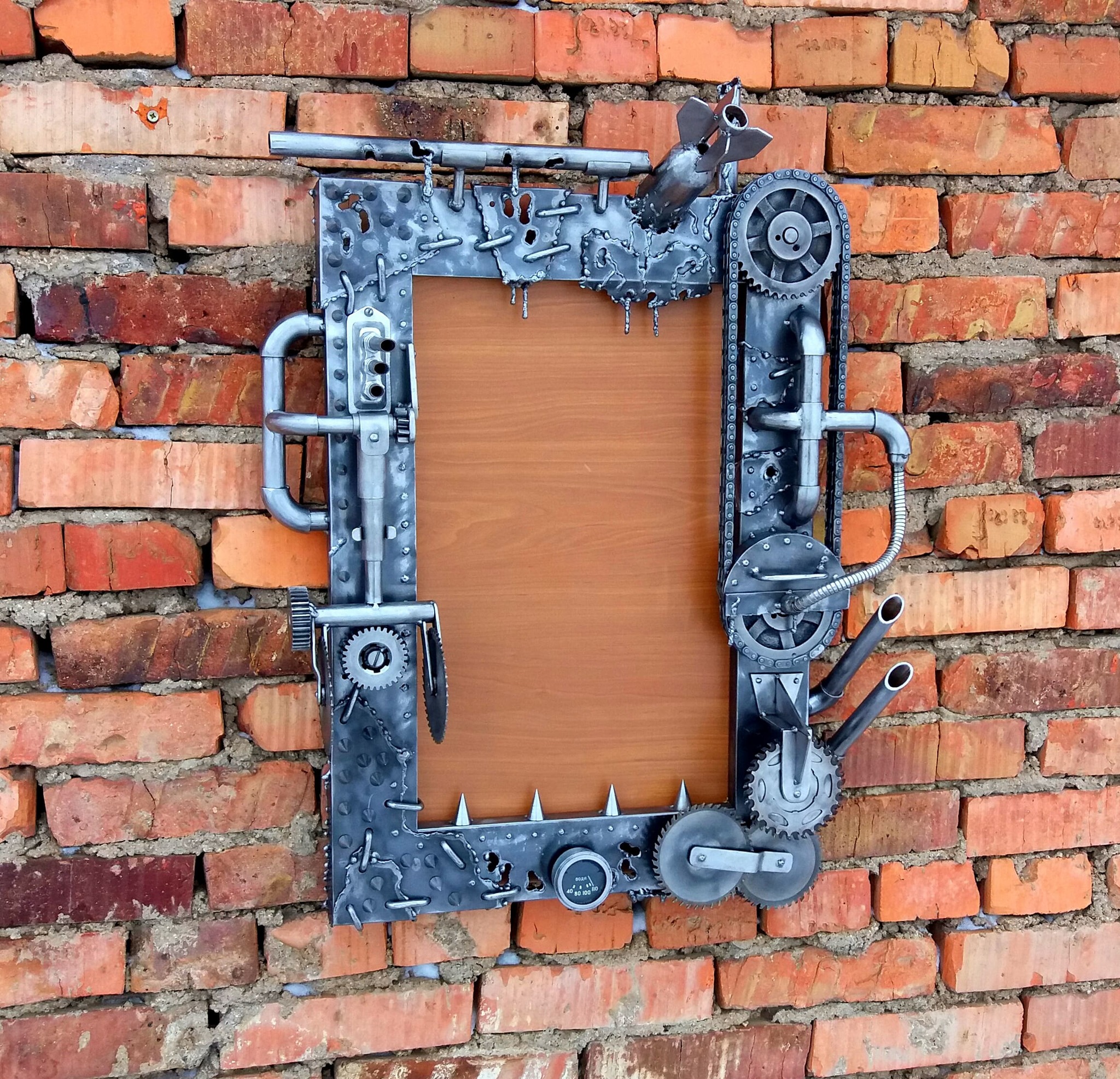 I continue the theme of frames) - My, Steampunk, Welding, Needlework without process, Handmade, Metal, Mirror, Dieselpunk, Constructor, Longpost