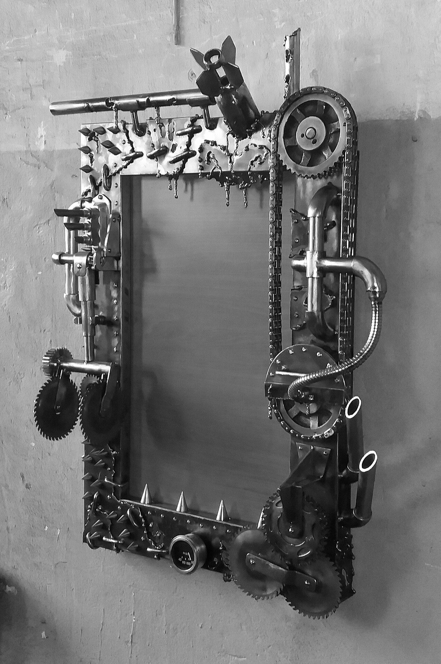 I continue the theme of frames) - My, Steampunk, Welding, Needlework without process, Handmade, Metal, Mirror, Dieselpunk, Constructor, Longpost