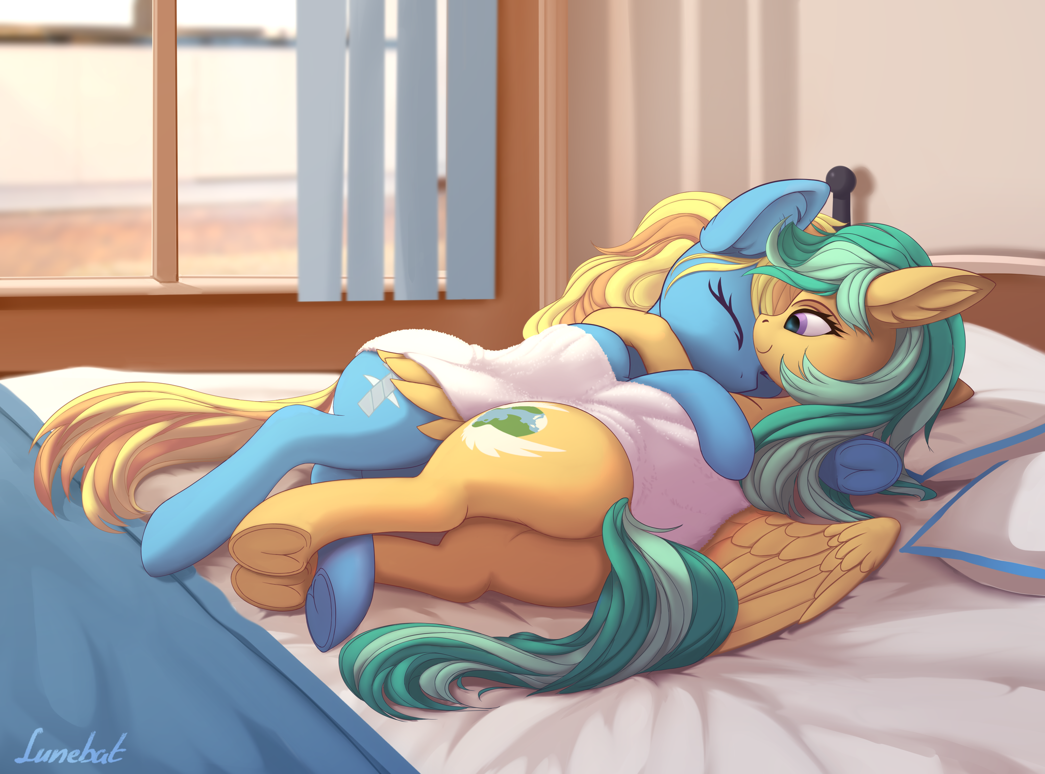 Morning after shower - My Little Pony, PonyArt, Original Character, MLP Lesbian, Lunebat, MLP Edge