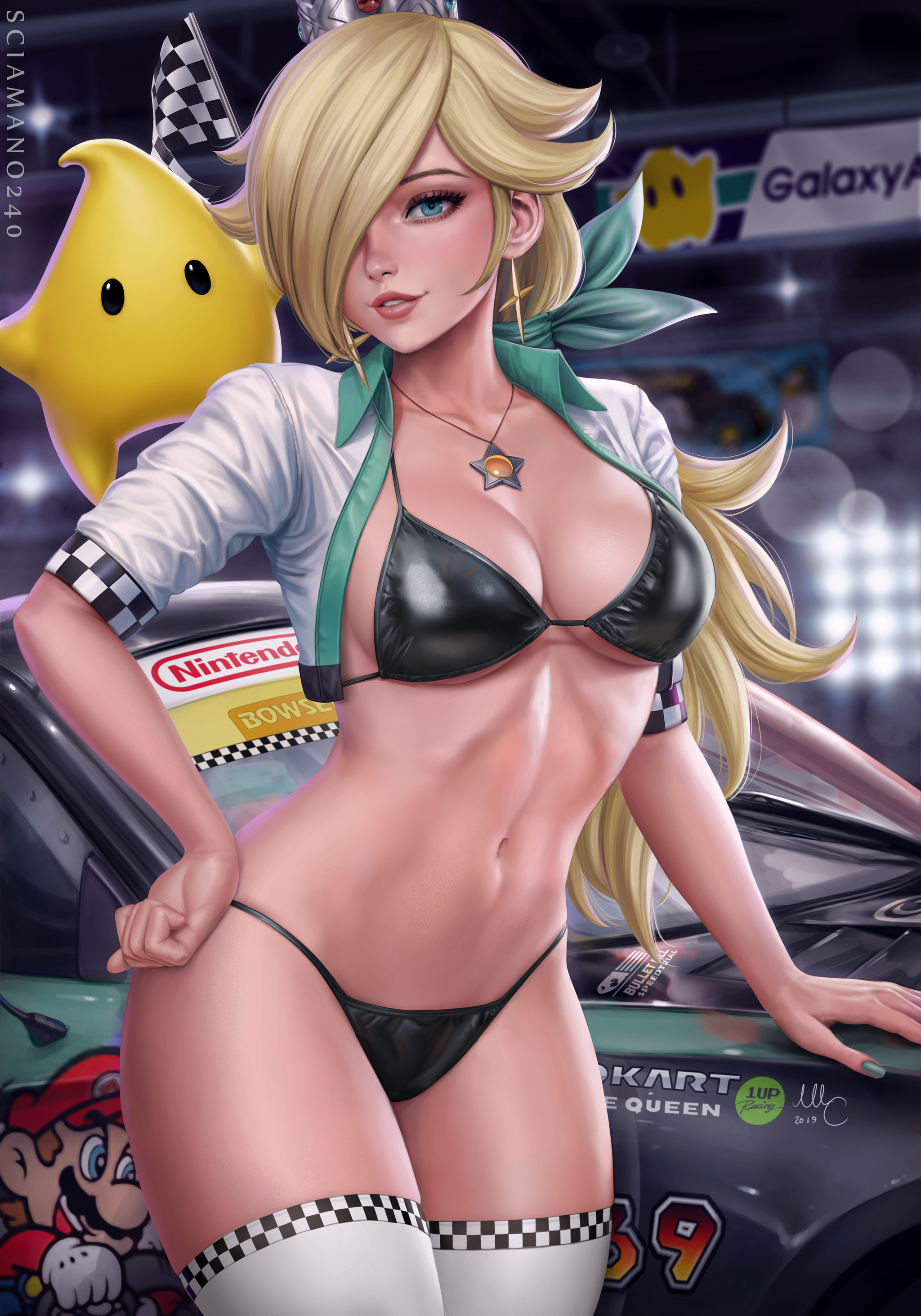 Princess Rosalina - NSFW, Art, Drawing, Super mario, Rosalina, Erotic, Underwear, Boobs, Sciamano240, Longpost