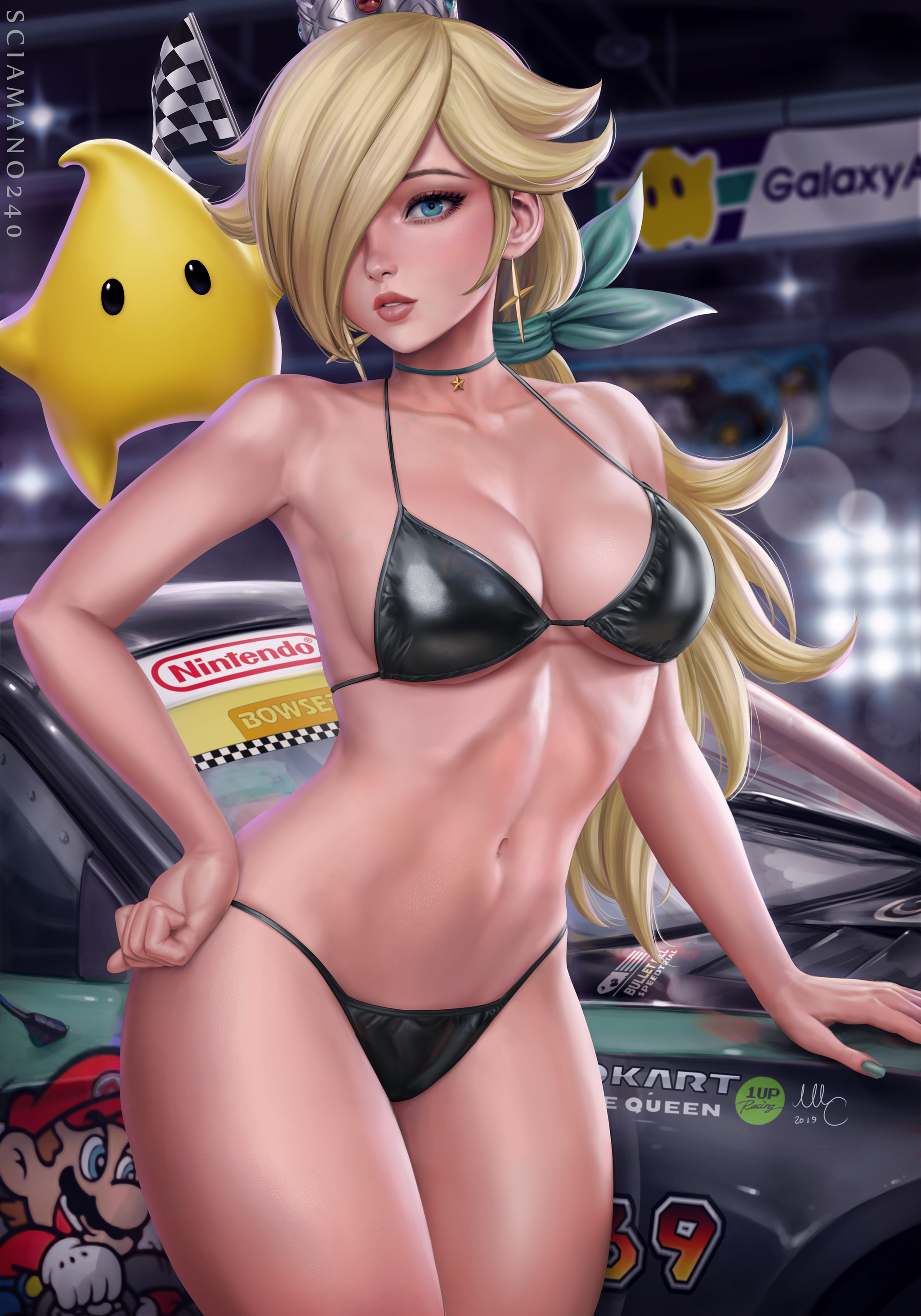 Princess Rosalina - NSFW, Art, Drawing, Super mario, Rosalina, Erotic, Underwear, Boobs, Sciamano240, Longpost