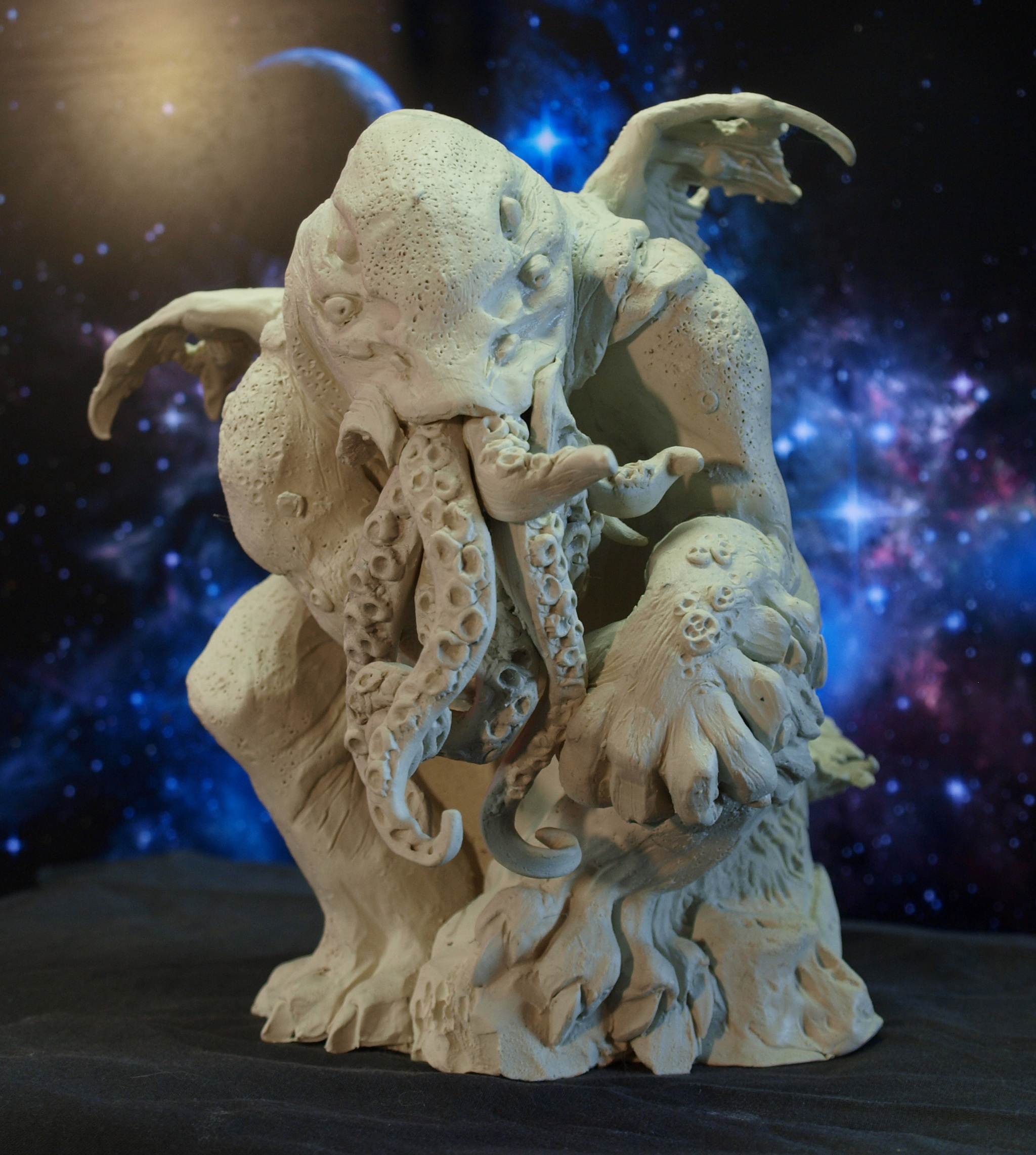 Master model of Cthulhu - My, Kai Yara, Chthon, Howard Phillips Lovecraft, Sculpture, Cthulhu, Plasticine, Craft, Лепка, Video, Longpost