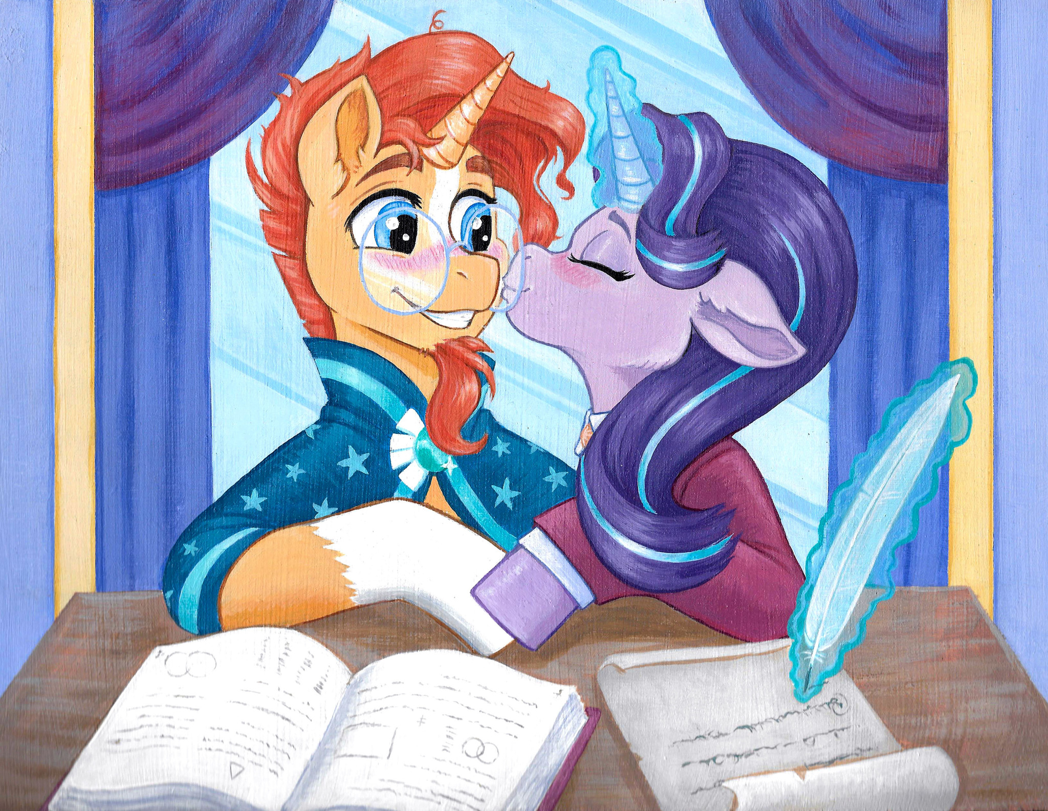 Love affair at work - My little pony, PonyArt, Sunburst, Starlight Glimmer, Shipping