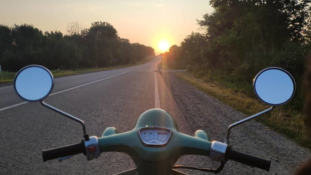 How I drove across the country on a retro scooter in 54 hours - My, Travels, Road, Scooter, Moto, Motorcycle travel, Mat, Video, Longpost