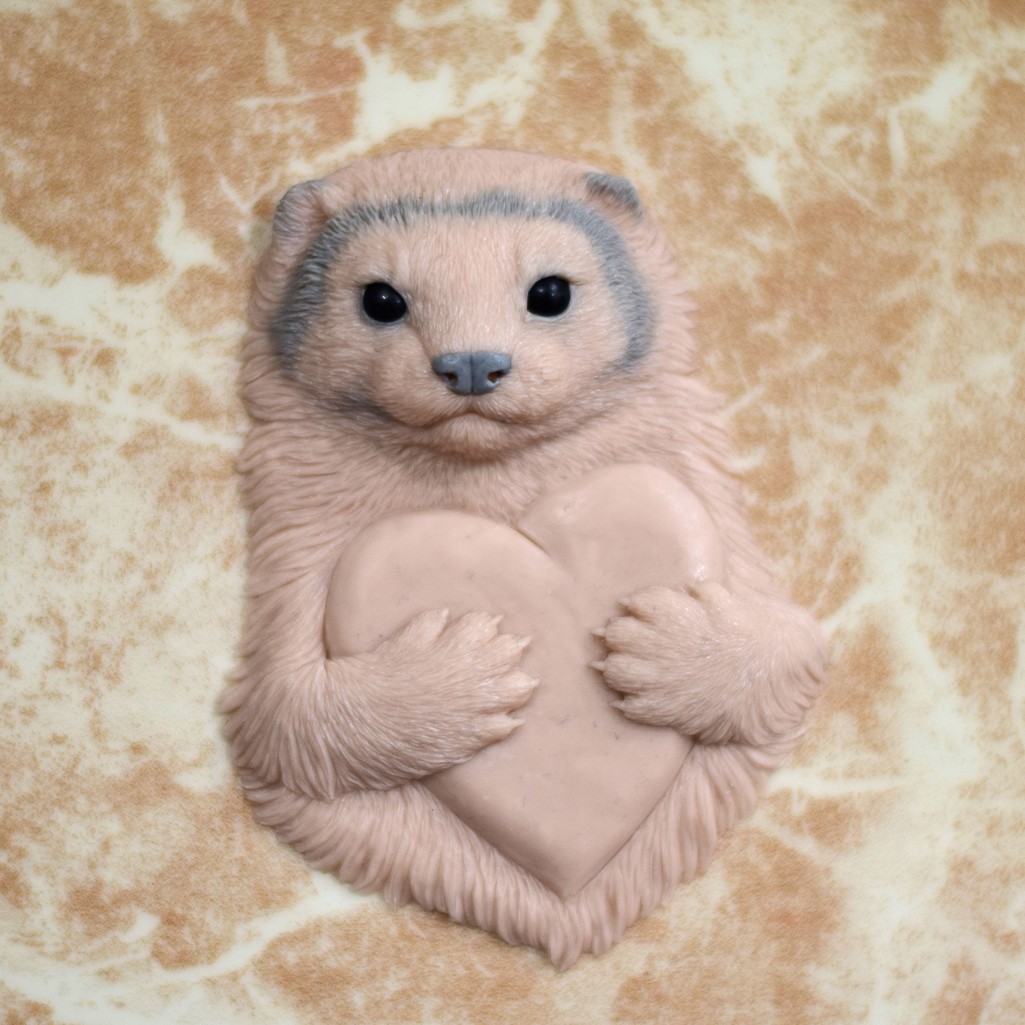 The ferret will steal your heart... as well as your slippers, socks, phone and more! - My, Ferret, Needlework with process, Silicone, Shaping, Video, Longpost