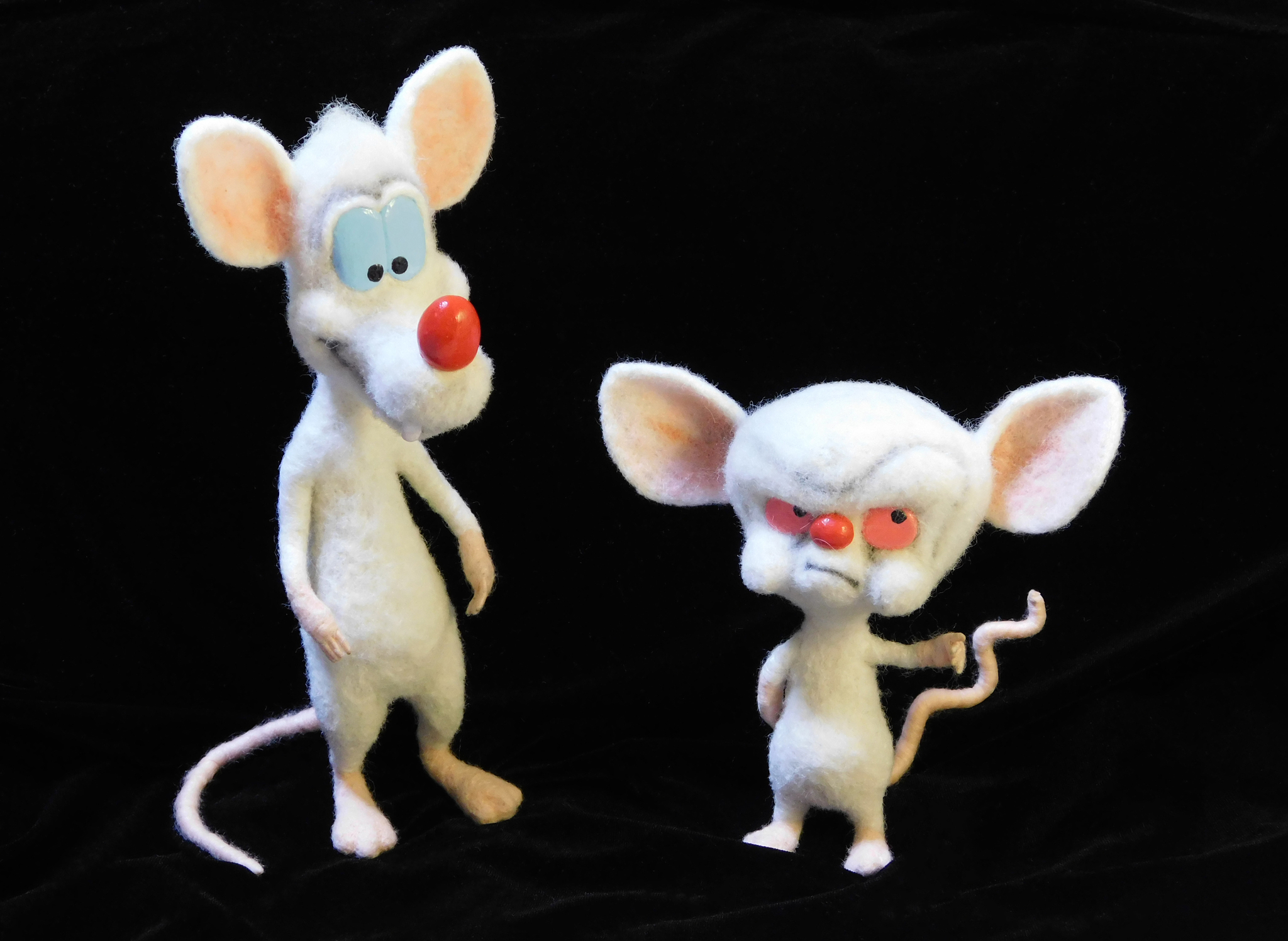 Pinky and the Brain - My, Needlework without process, Dry felting, Wool, Pinky and Brain, Copyright, Longpost, Mouse