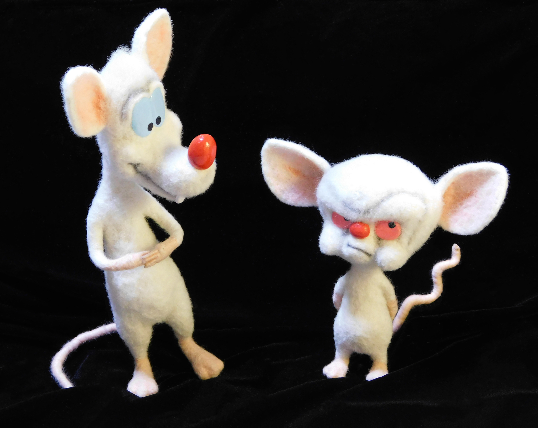 Pinky and the Brain - My, Needlework without process, Dry felting, Wool, Pinky and Brain, Copyright, Longpost, Mouse