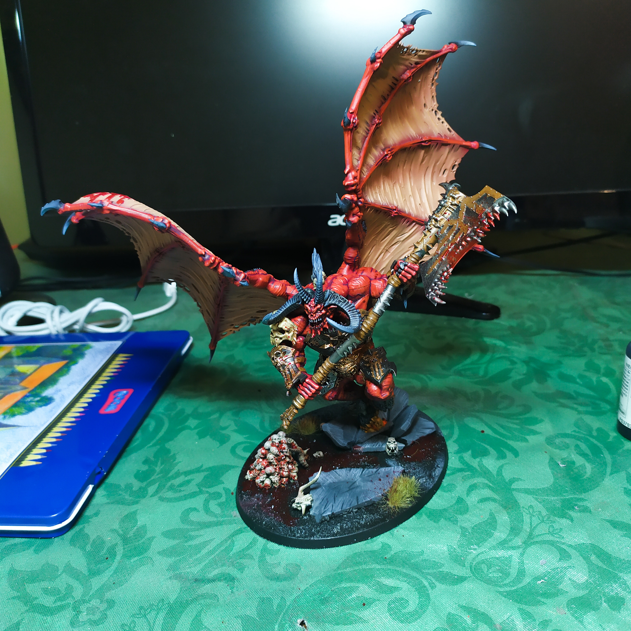 Bloodthirster of the Warhammer universe - My, Wh miniatures, Warhammer 40k, Miniature, The photo, Longpost, Bloodthirster