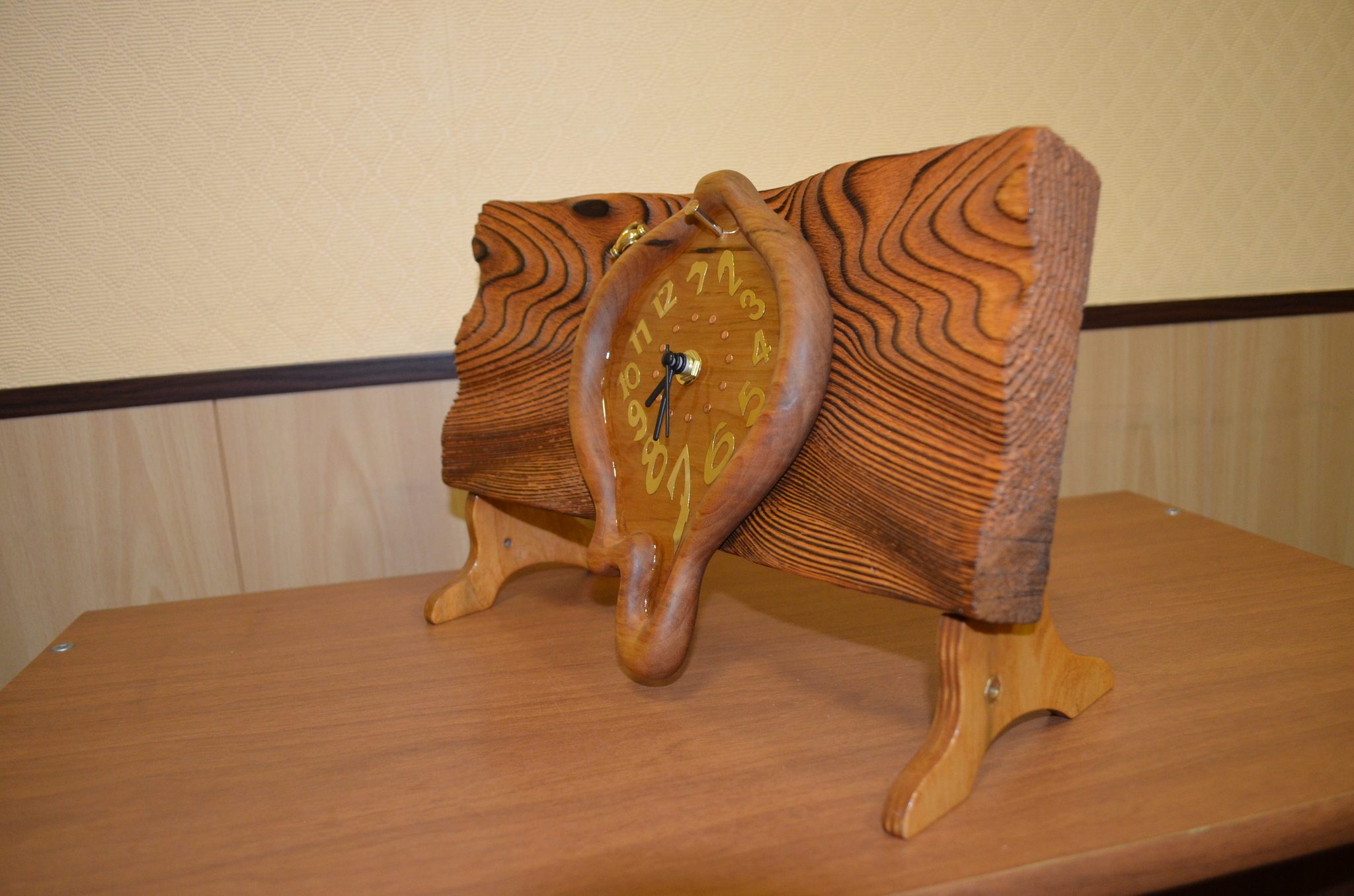 Clock with surre style - My, With your own hands, Woodworking, Longpost, Clock