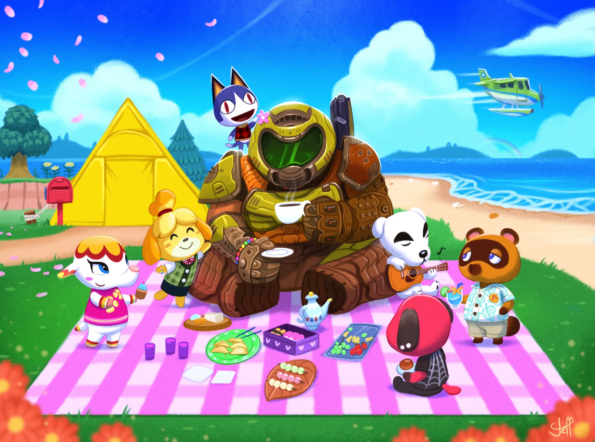 Everyone relaxes in their own way - Jeff Delgado, Doom eternal, Animal crossing, Games