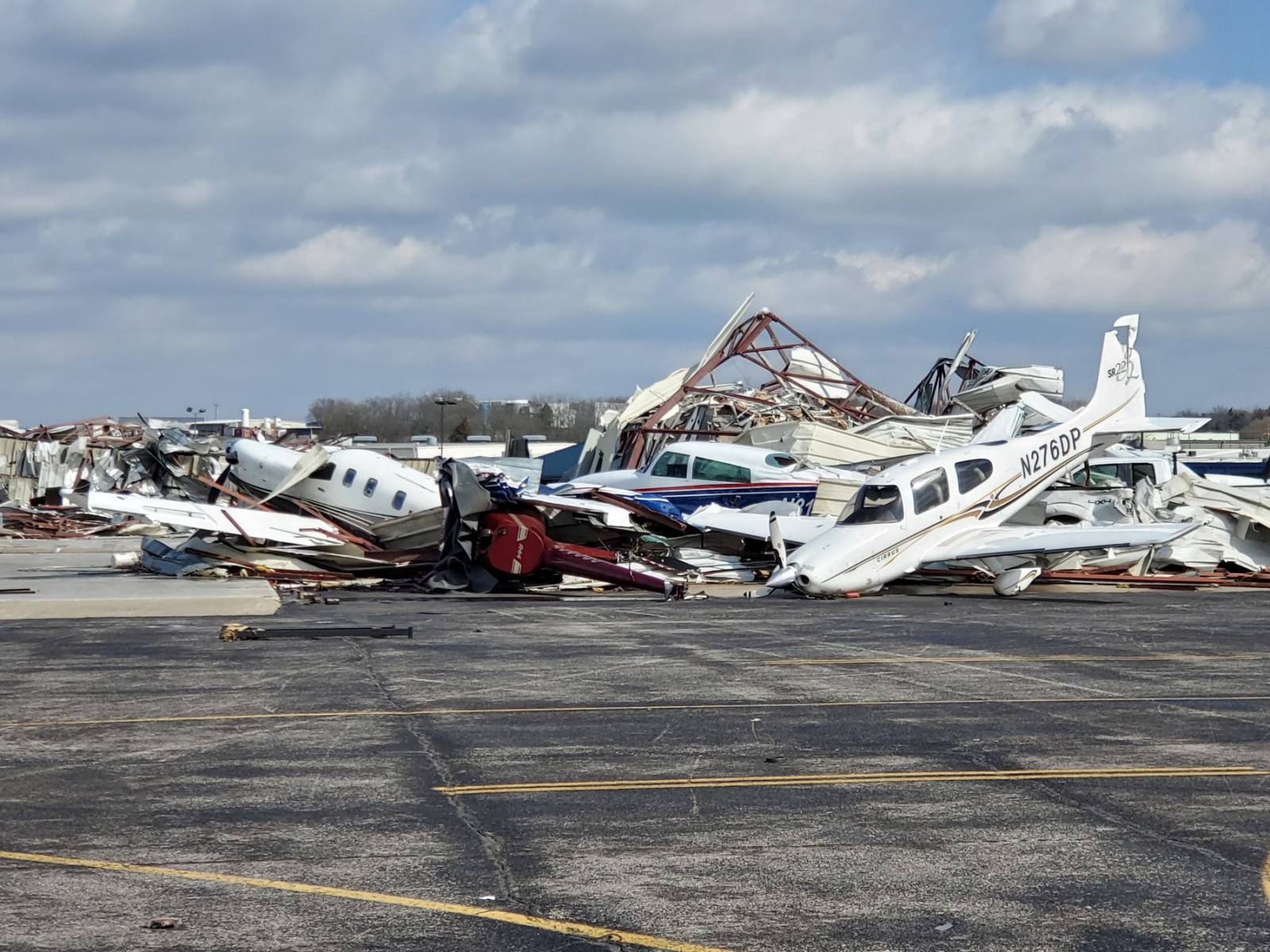 Aftermath of a tornado at John C Tune Airport-Jwn - USA, Tennessee, Tornado, Nature, Element, The airport, Longpost