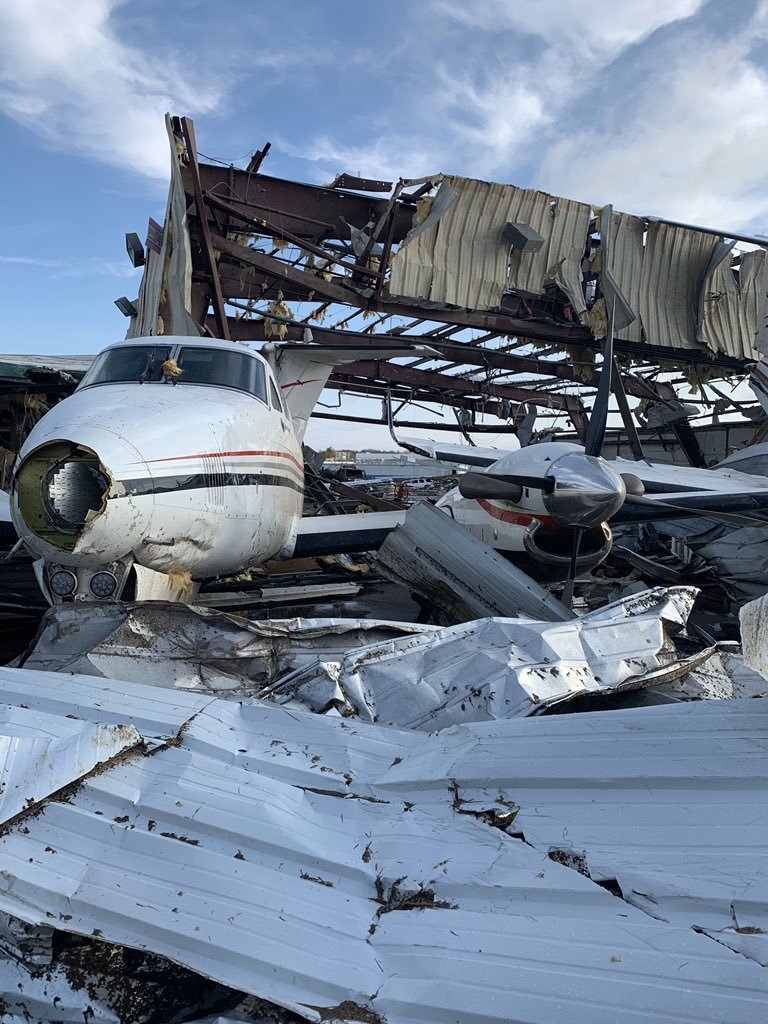 Aftermath of a tornado at John C Tune Airport-Jwn - USA, Tennessee, Tornado, Nature, Element, The airport, Longpost