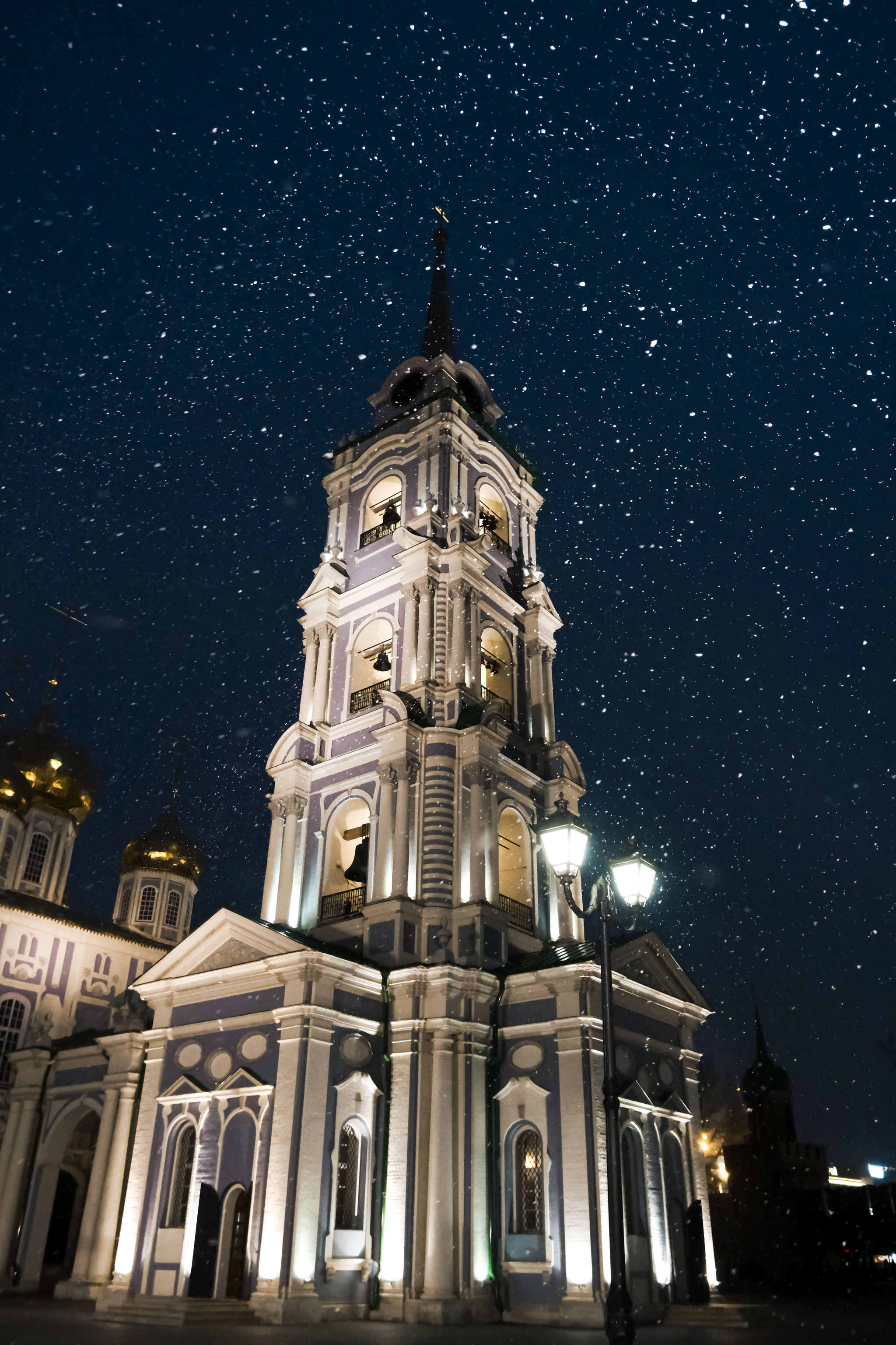 Bell tower of the Assumption Cathedral. Tula - My, The photo, Snow, beauty, Bell tower, Tula, Tula Kremlin