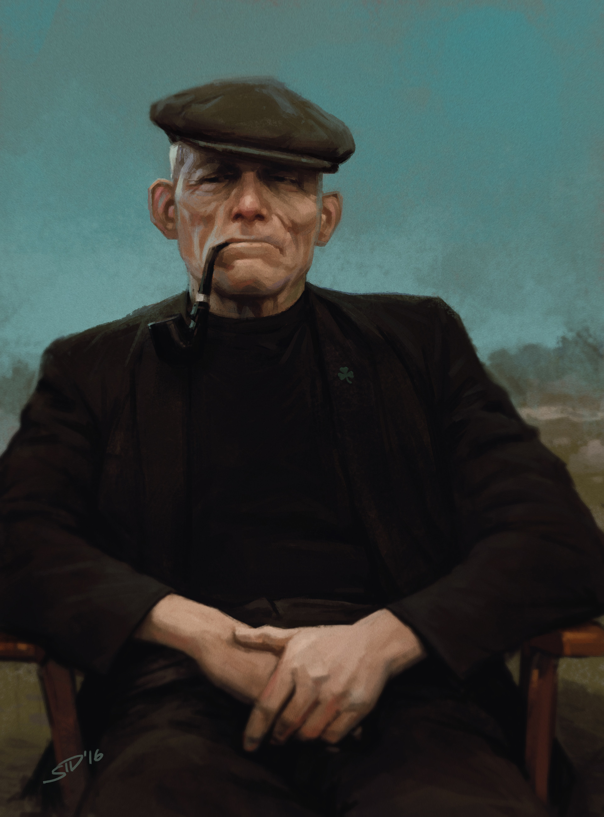 Old Irishman - Art, Drawing, Portrait, Irishman, Vitalii Smyk