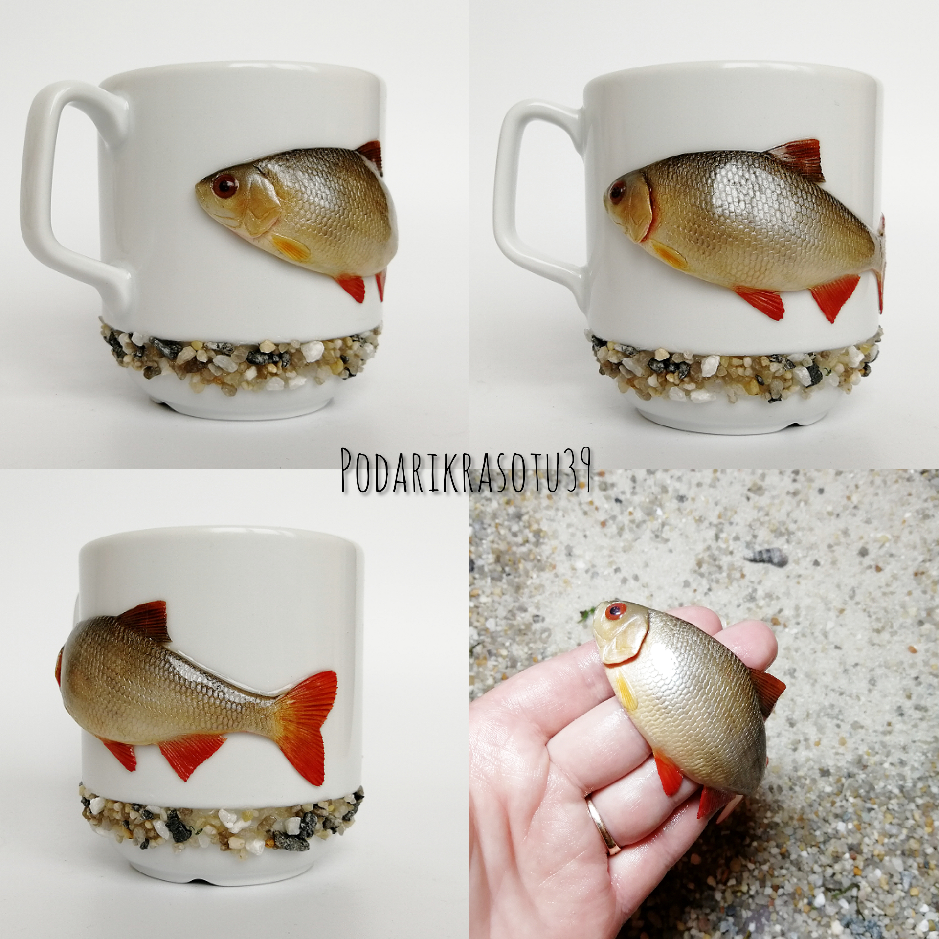 The scale of creativity - My, Polymer clay, A fish, Mug with decor, Needlework without process, With your own hands, Creation, Longpost